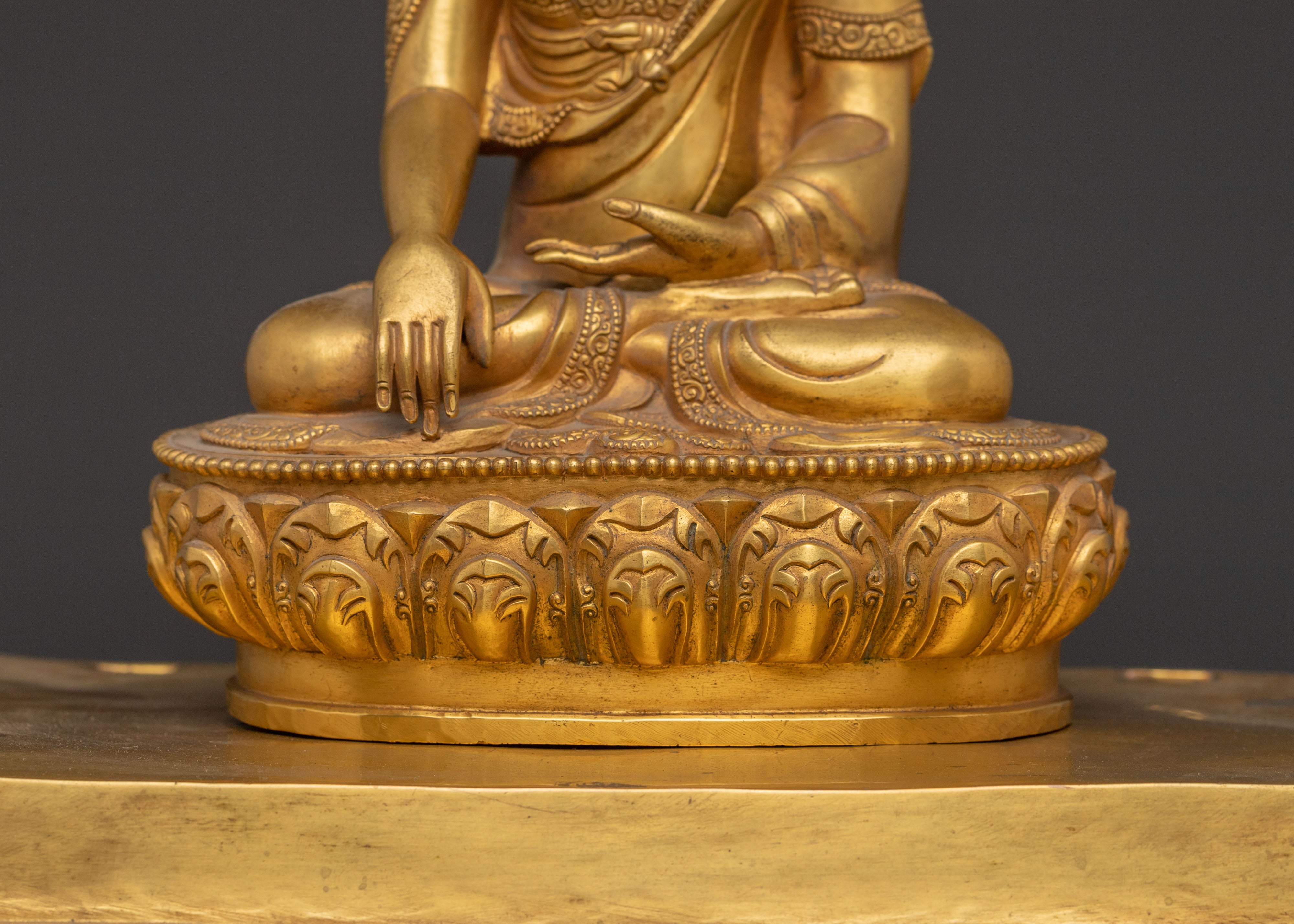 Shakyamuni Buddha Statue on Throne | Spiritual Figure
