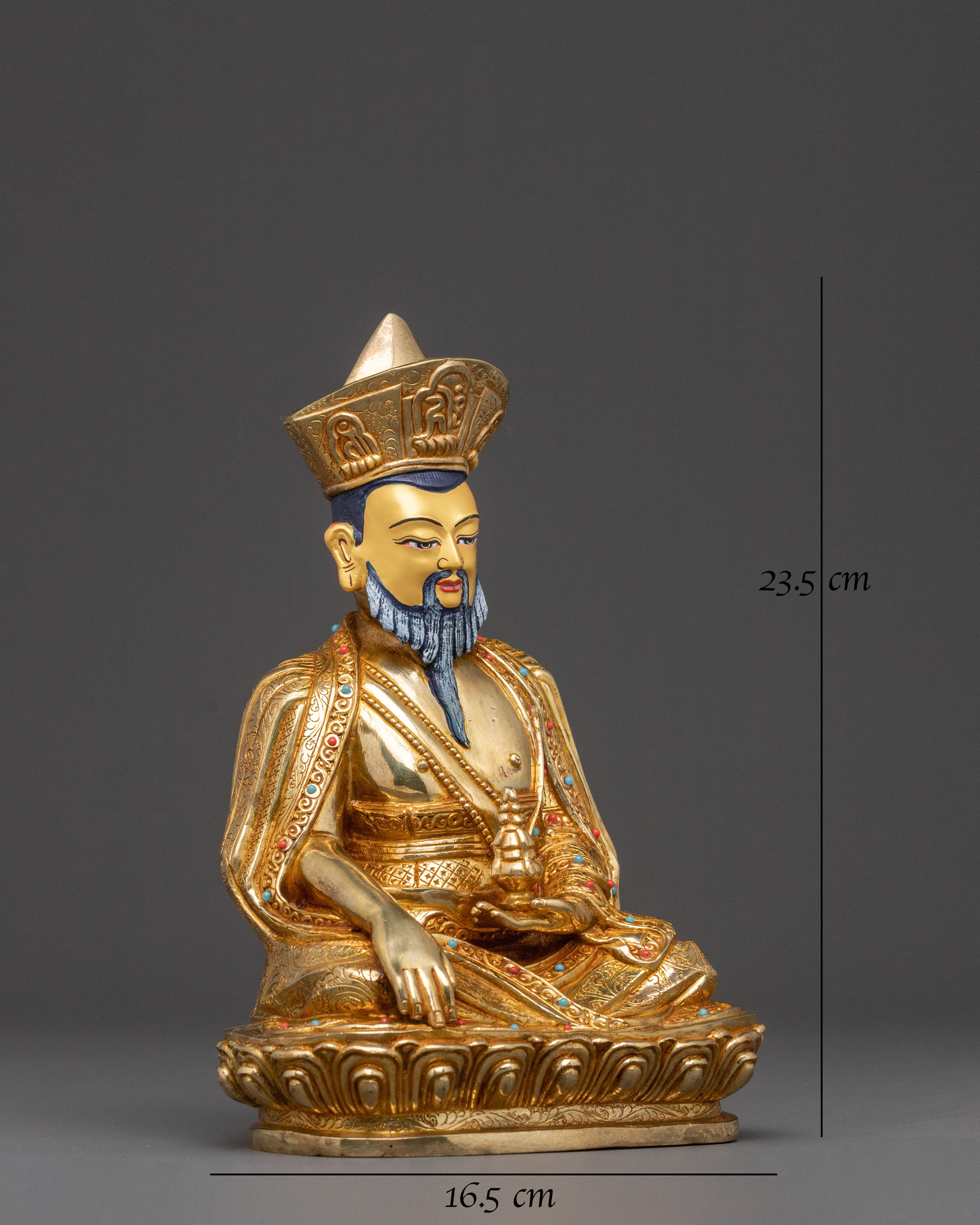 Guru Shapdum Meditation Statue | Exquisite Copper Artistry
