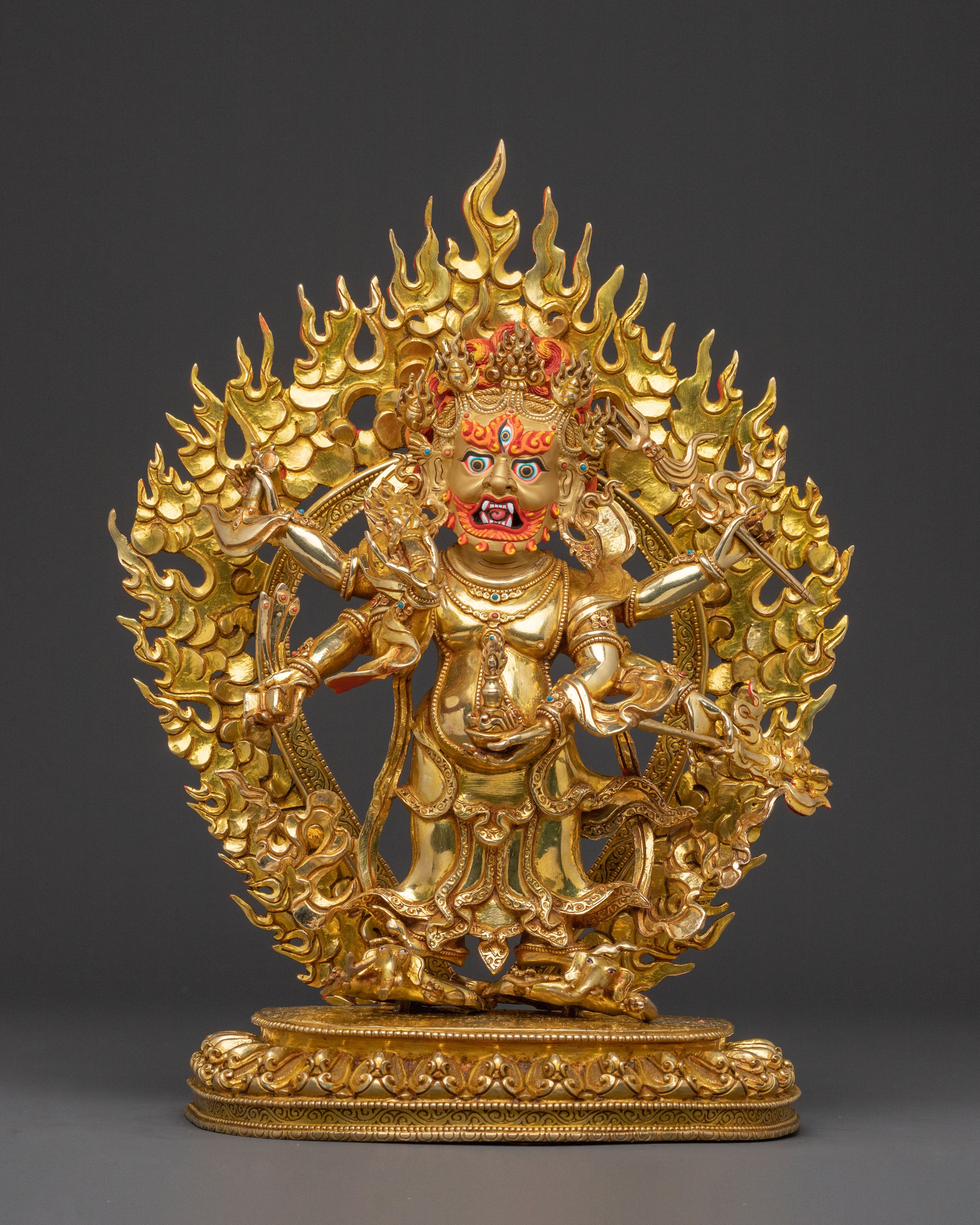 White mahakala Divine Statue
