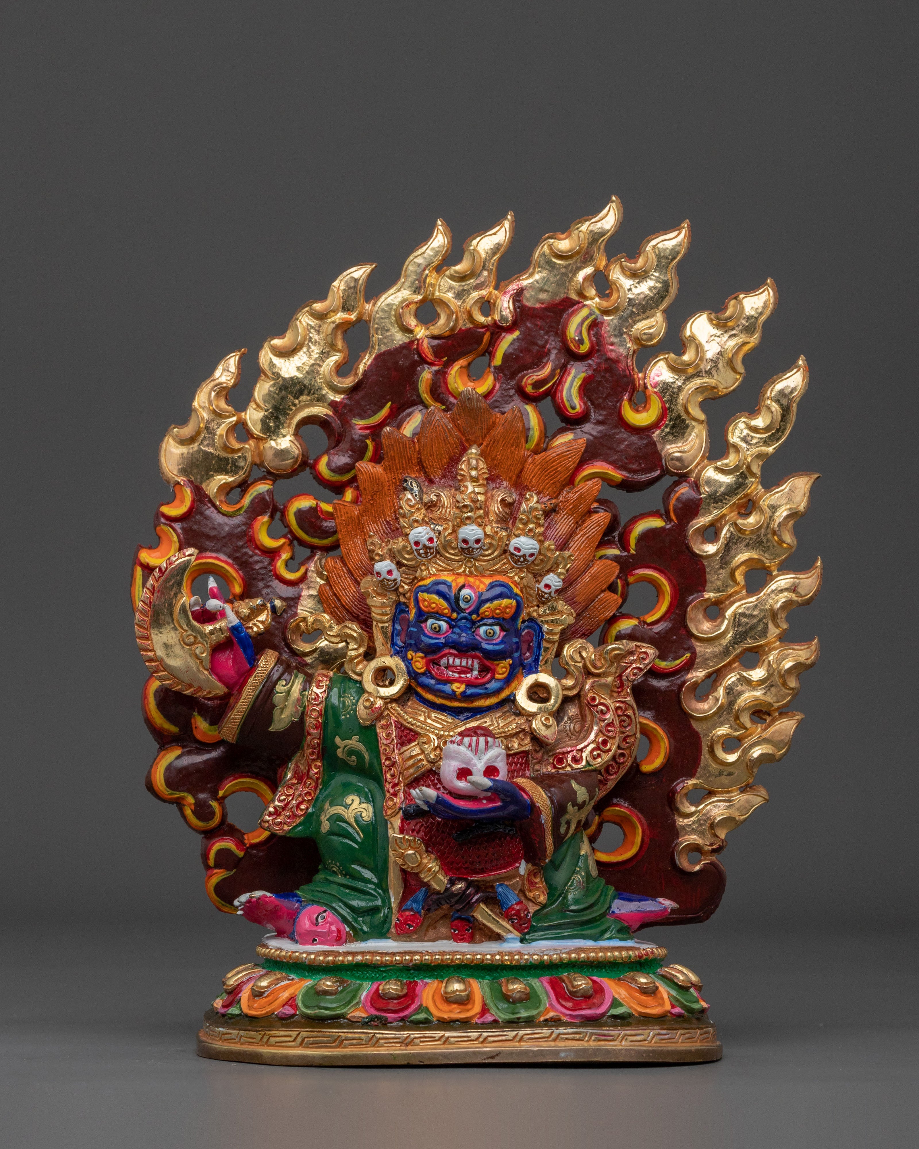 Traditional Mahakala Bernakchen Sculpture | Wrathful Dharma Protector