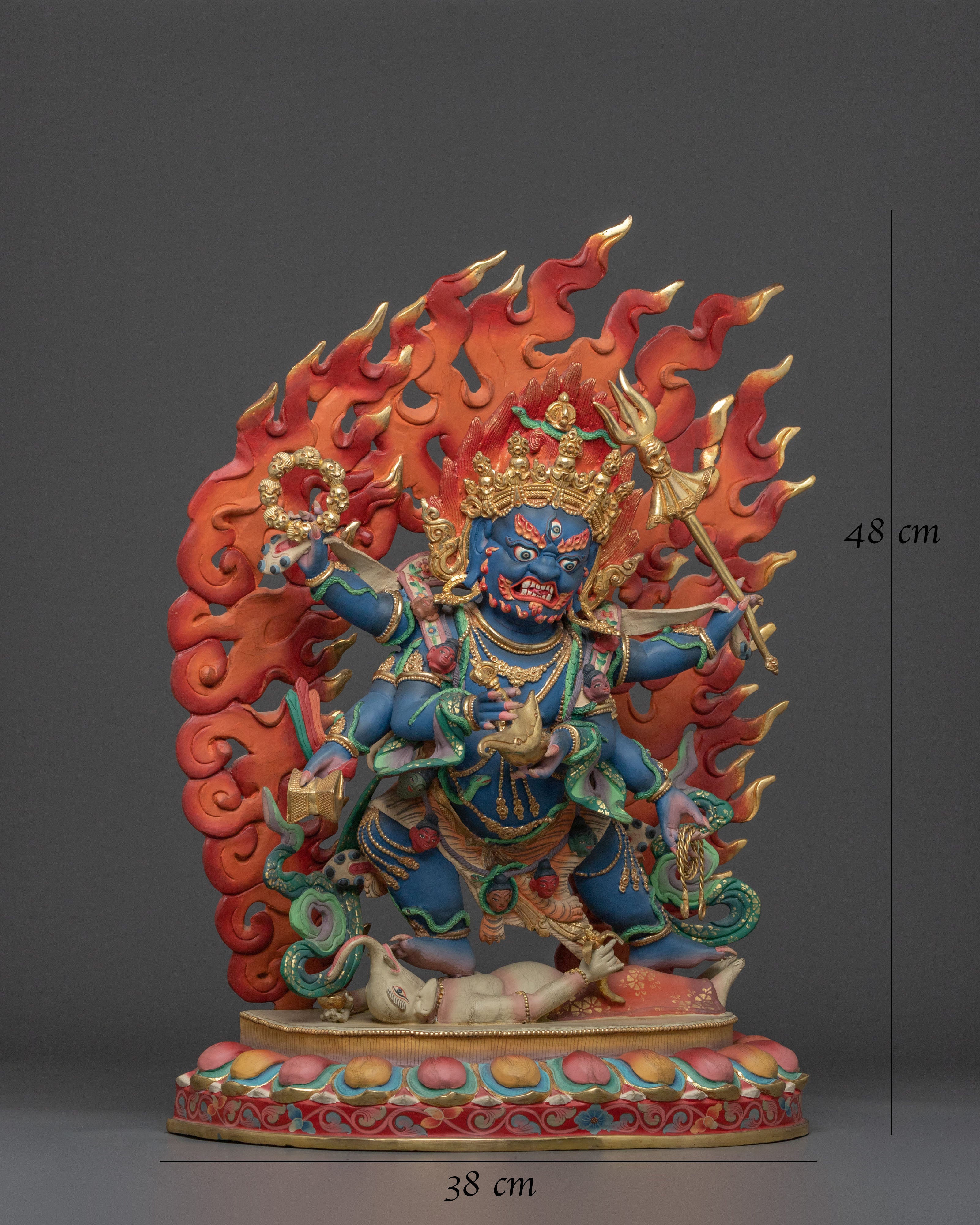 Six Armed Mahakala Spiritual Figurine | Home Decor