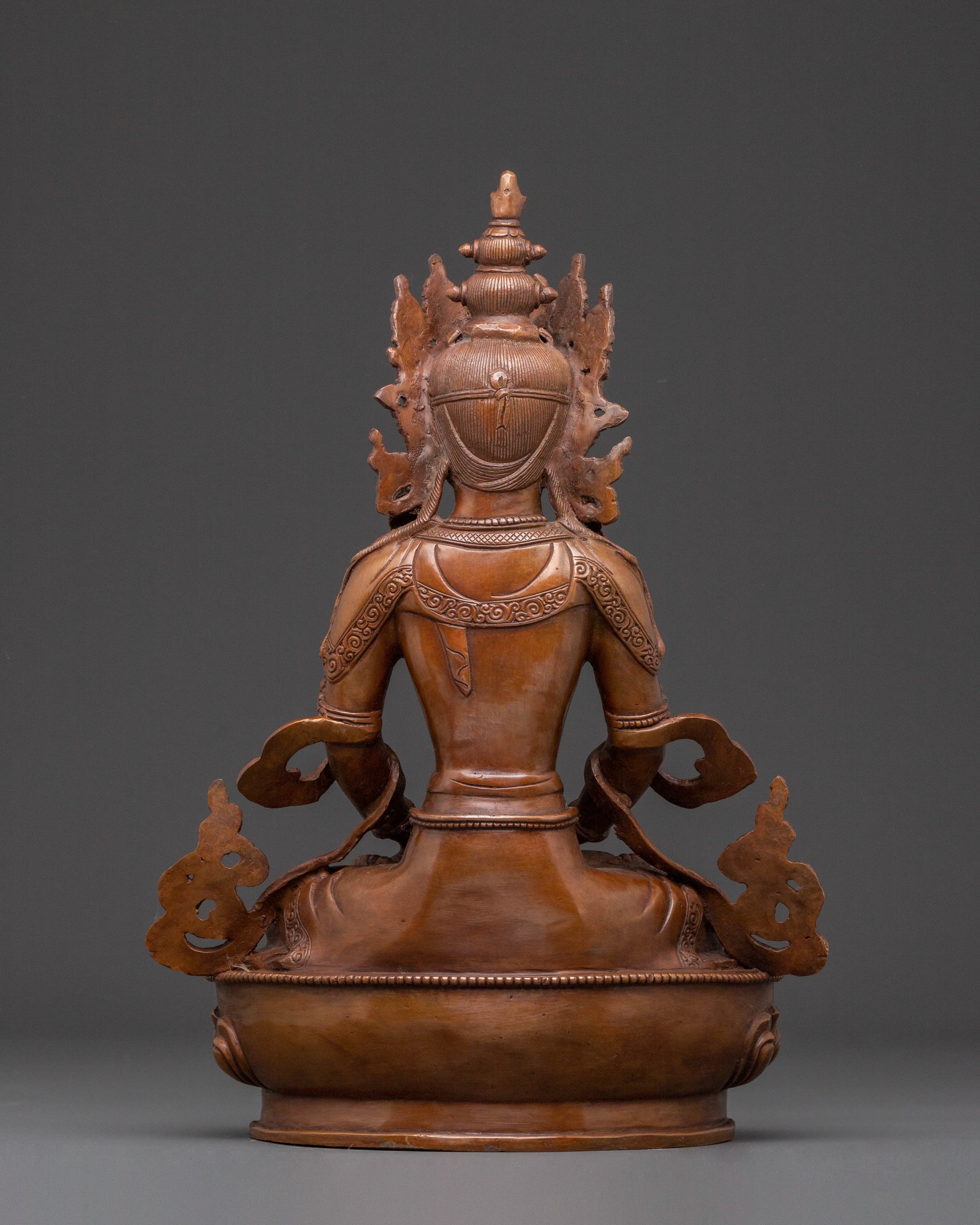Amitayus Buddha Statue – Oxidized Copper Artistry