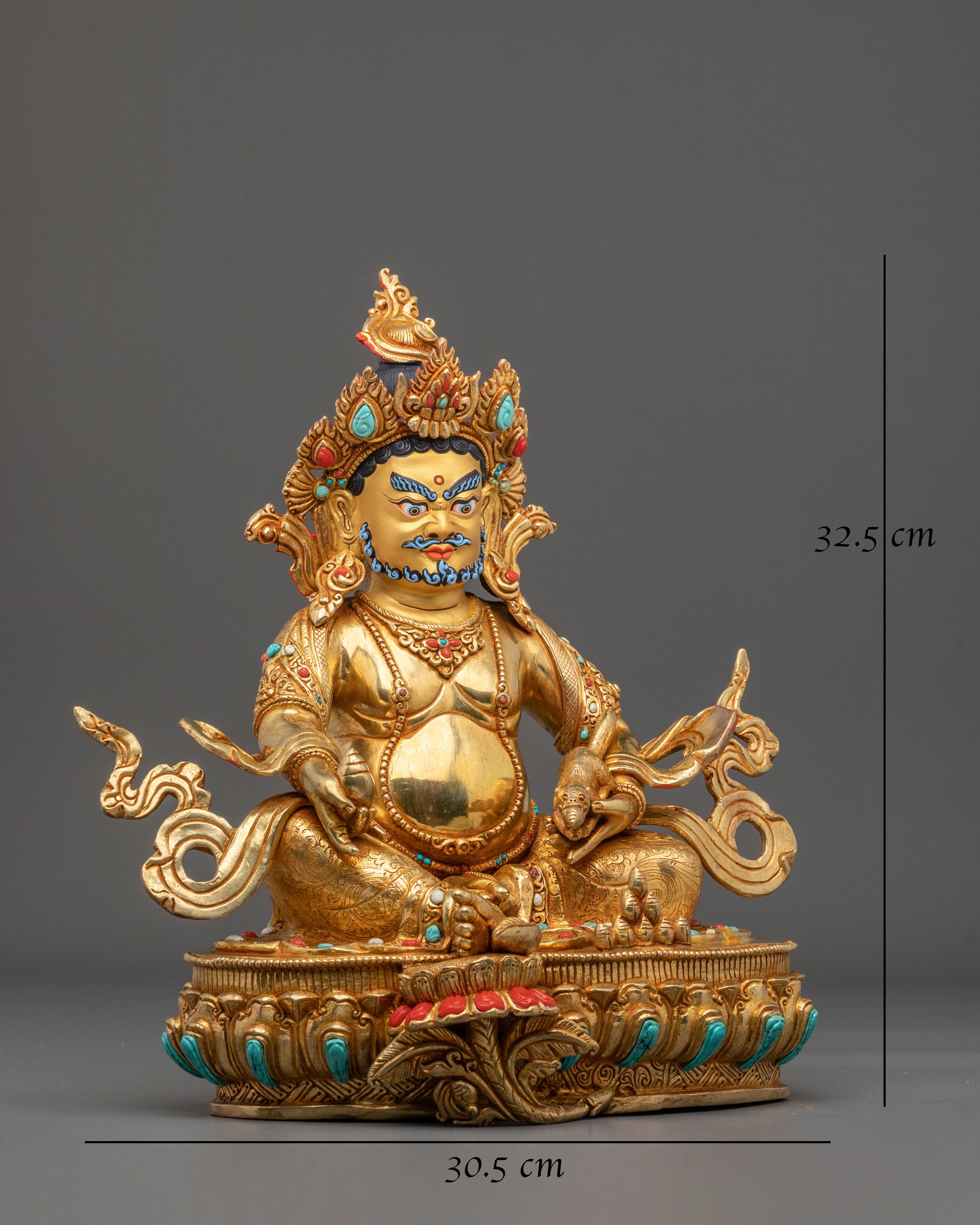 A Radiant Handmade Dzambhala Protector Statue