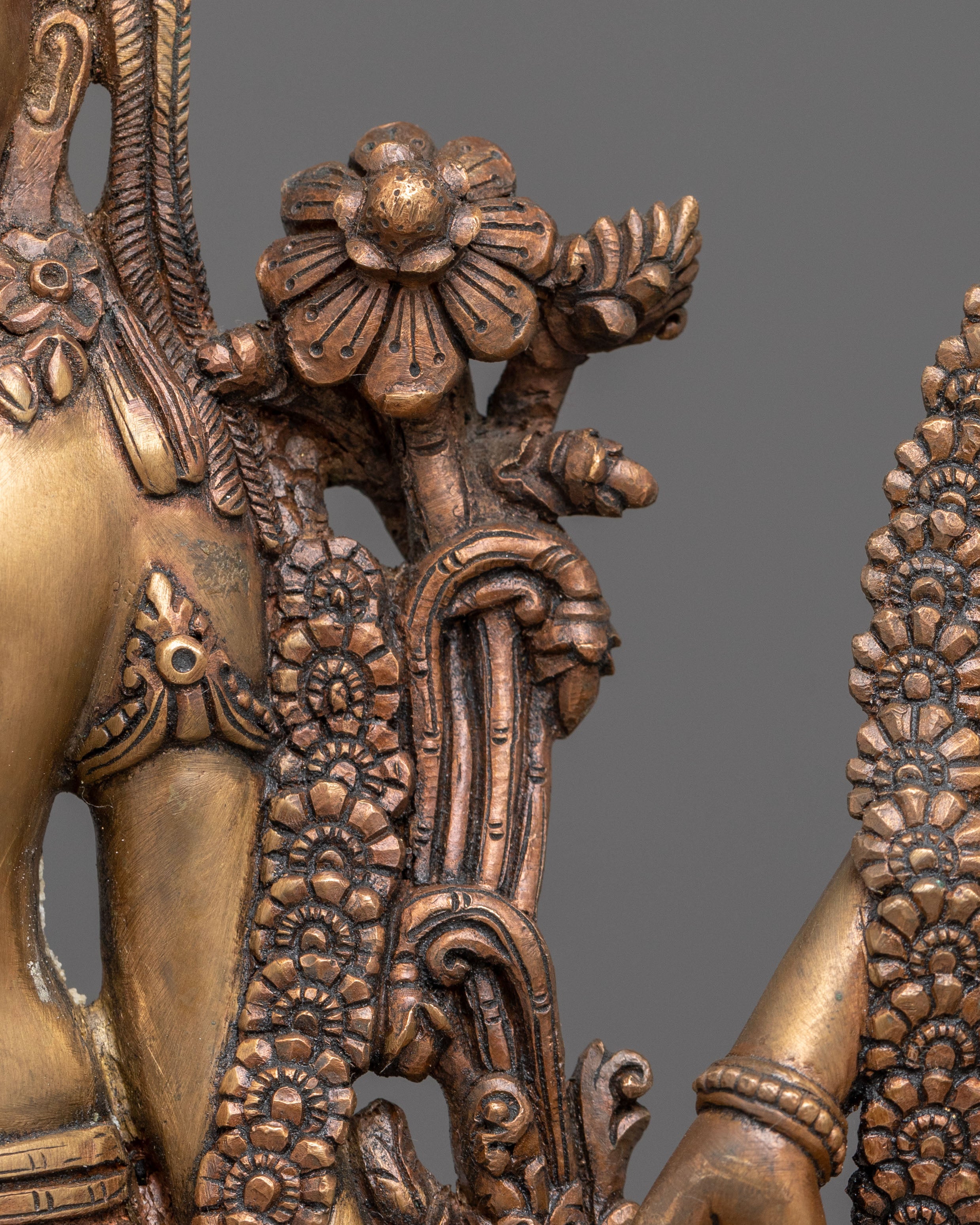 Handmade Lokeshwor Statue Set | Oxidized Copper