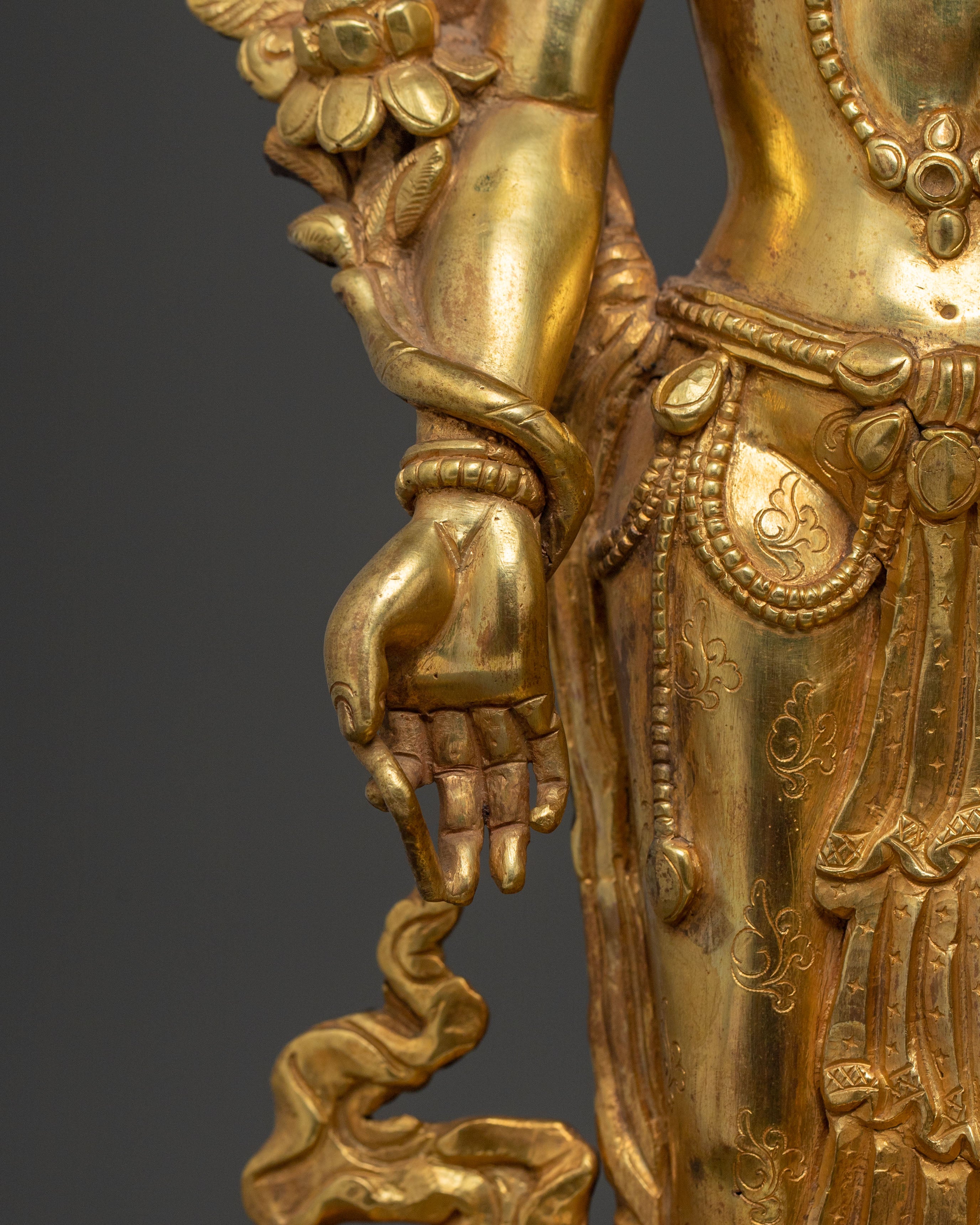 Green Tara On Throne: Goddess of Compassion, Healing & Protection