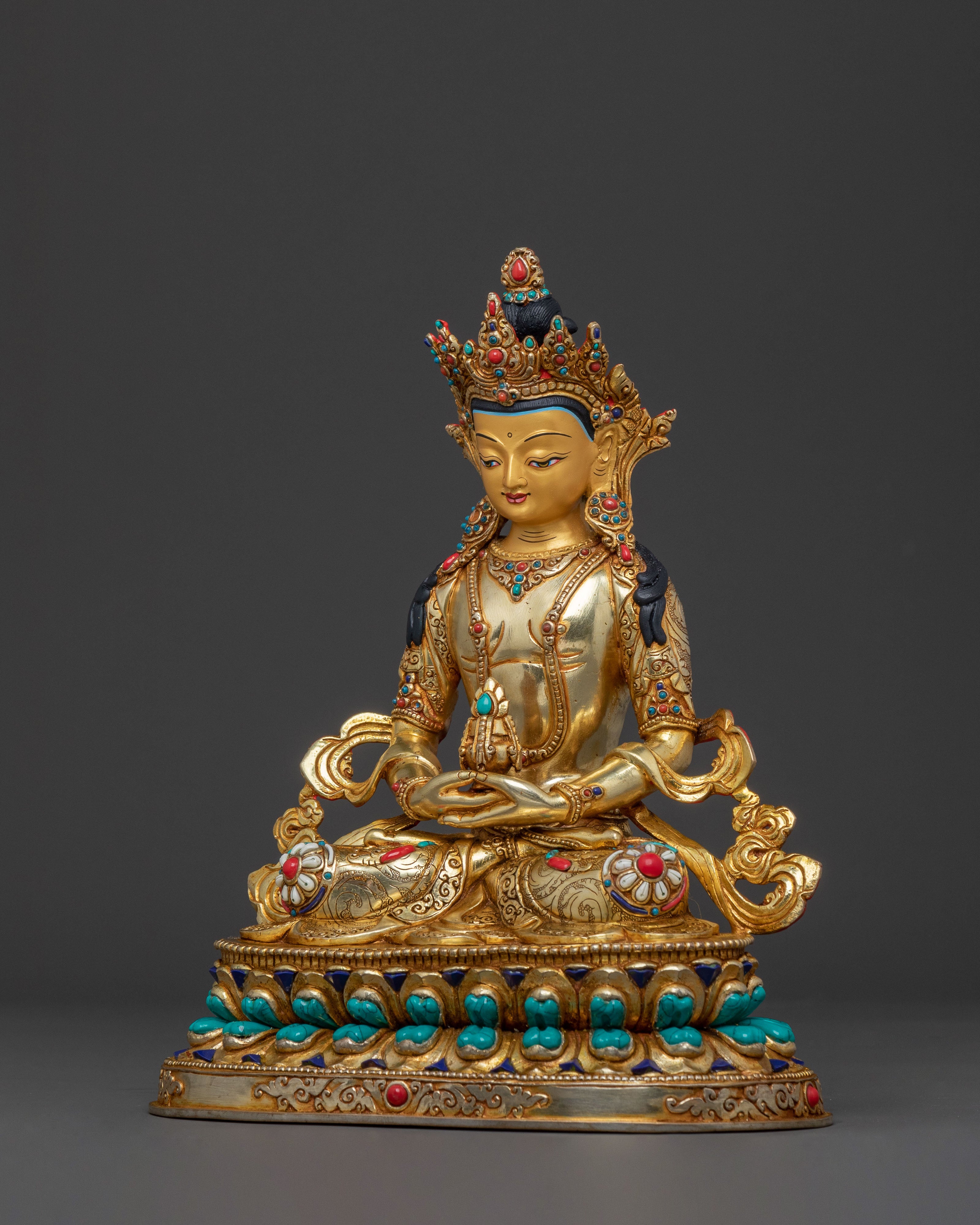Amitayus Tibetan Buddha Statue Decor: Blessings & Home Decor