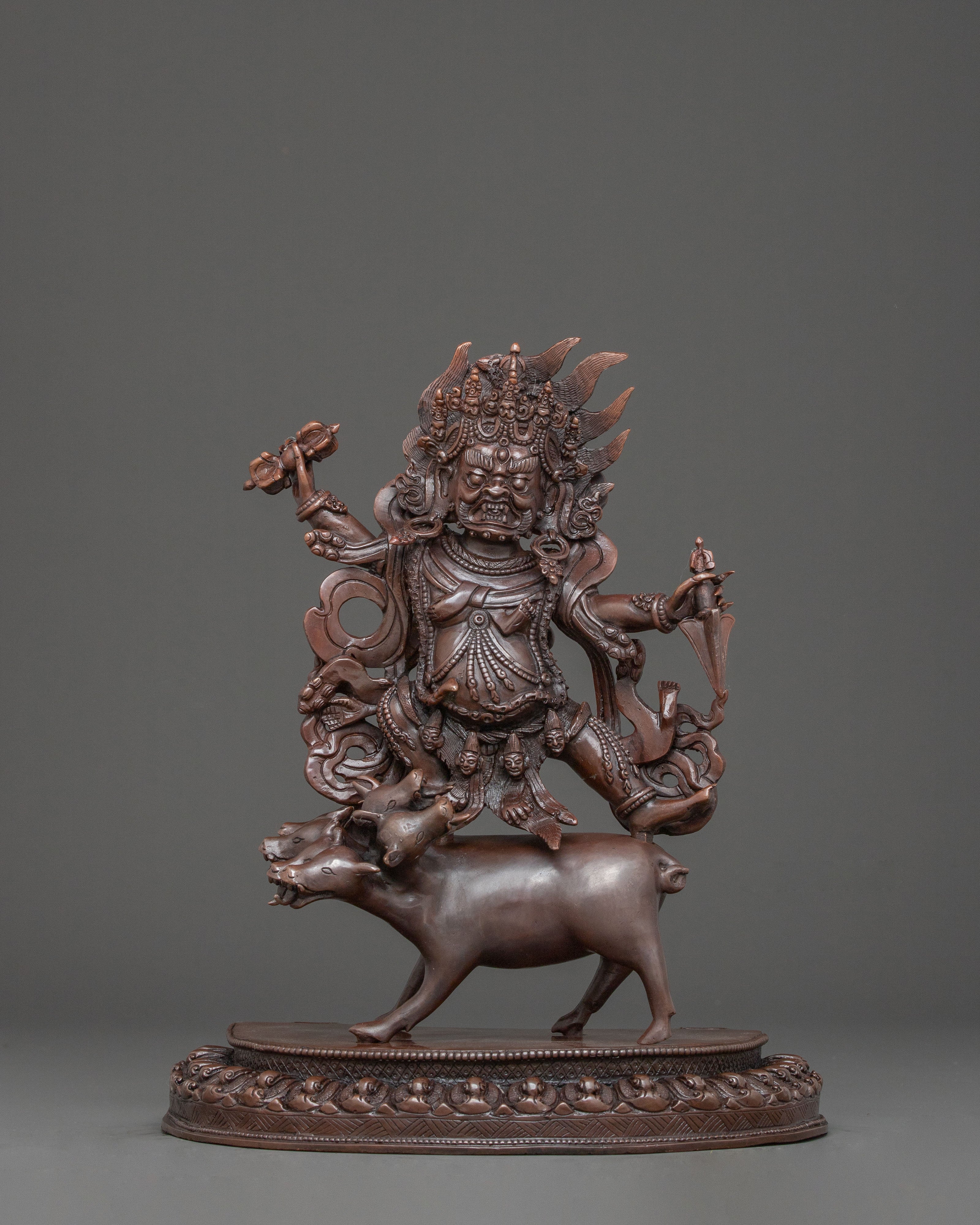 Dorje Gotrab Oxidized Copper Statue | Spiritual Protector
