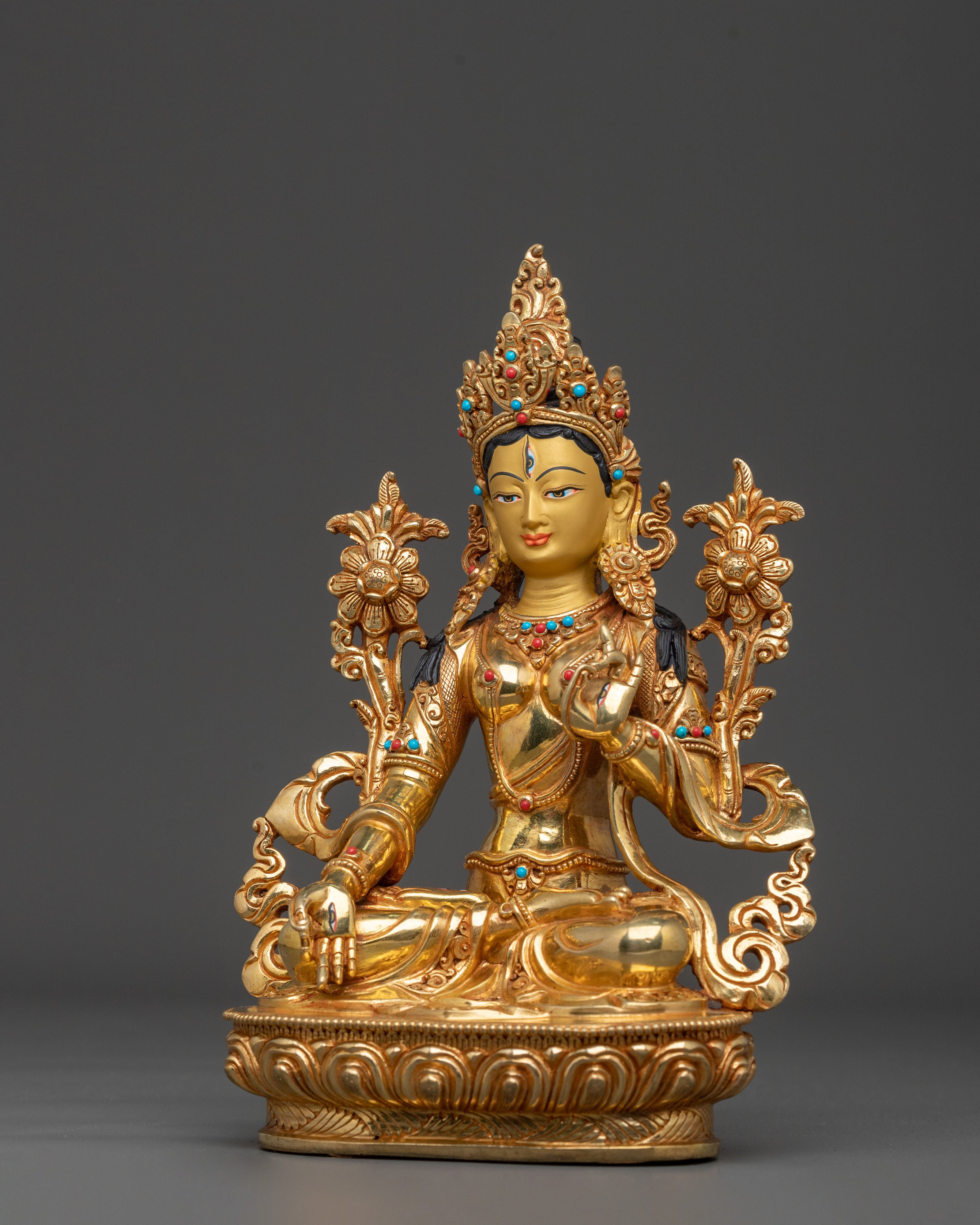 White Tara Sculpture | Tibetan Buddhist Goddess