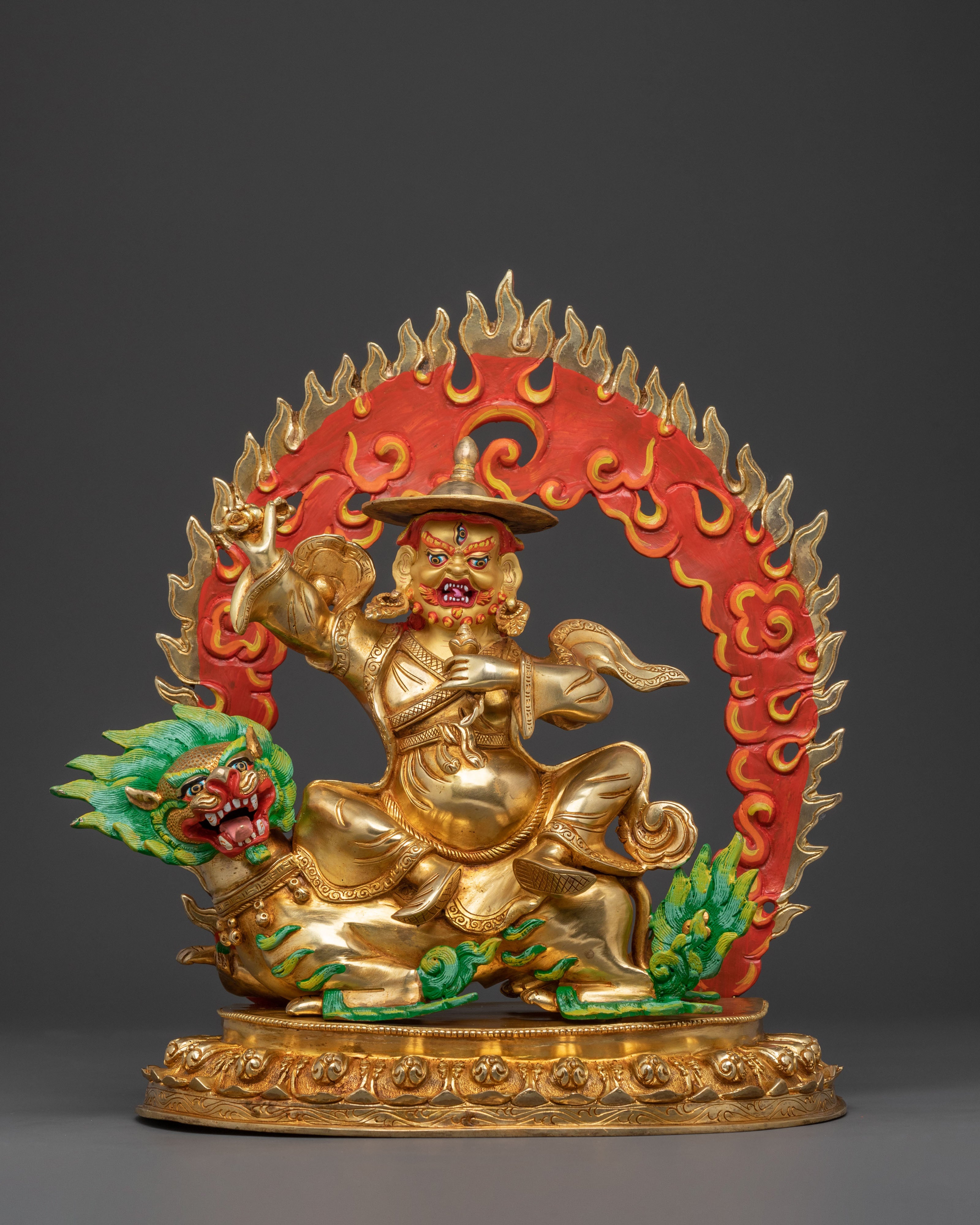 Dorje Legpa Vibrant Copper Statue