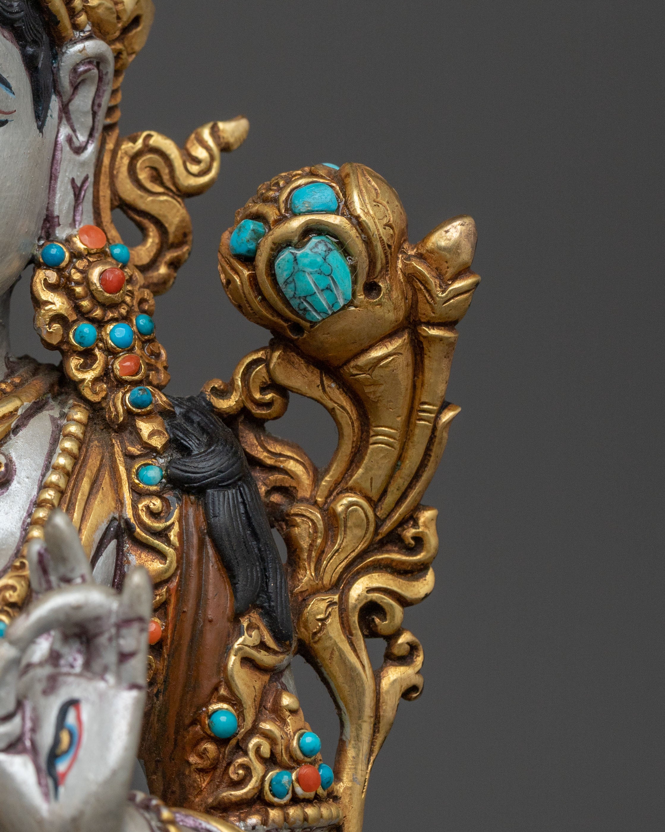 Authentic Tibetan White Tara Sculpture | Home Decor