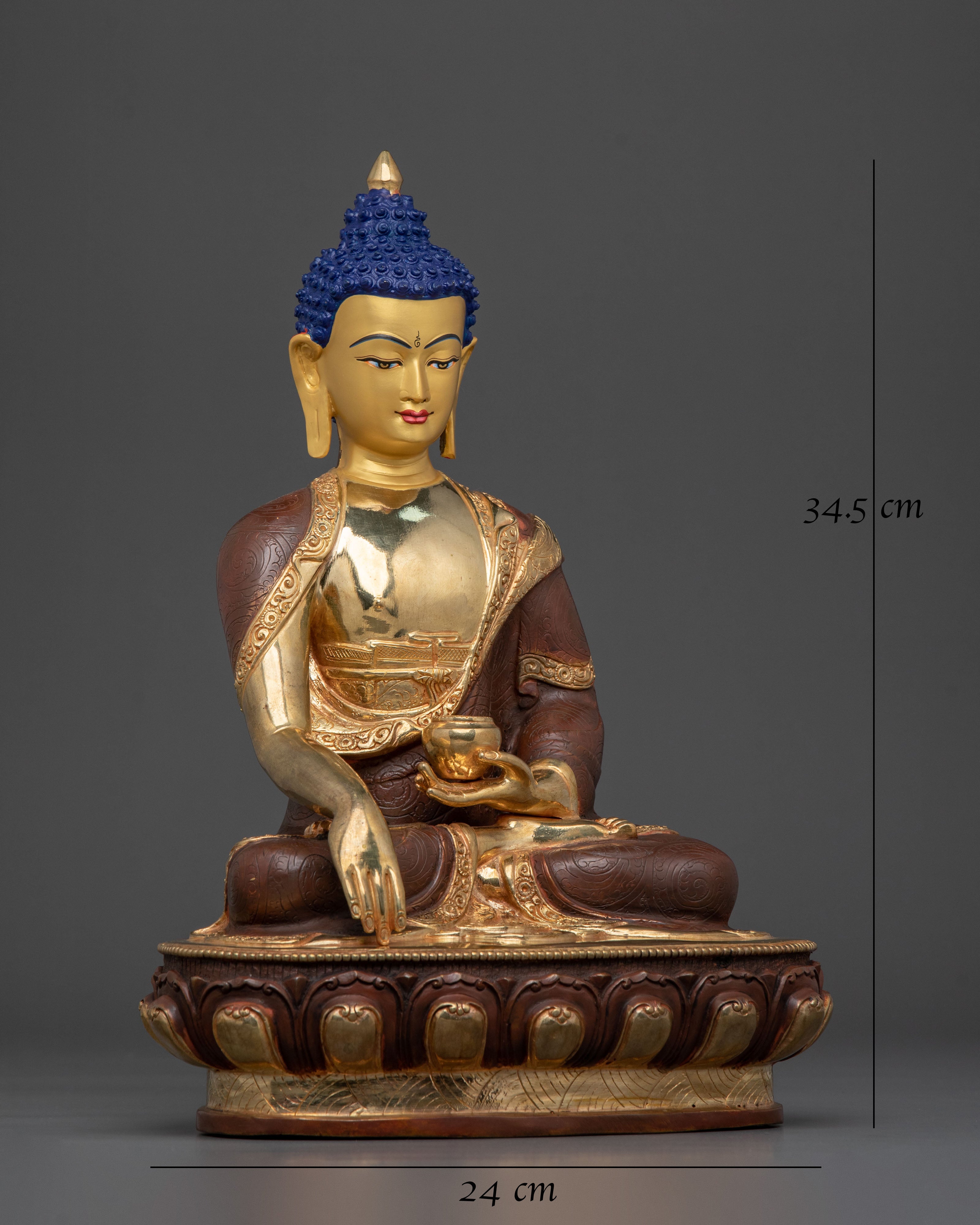 Handmade Shakyamuni Buddha Sculpture Crafted in Nepal