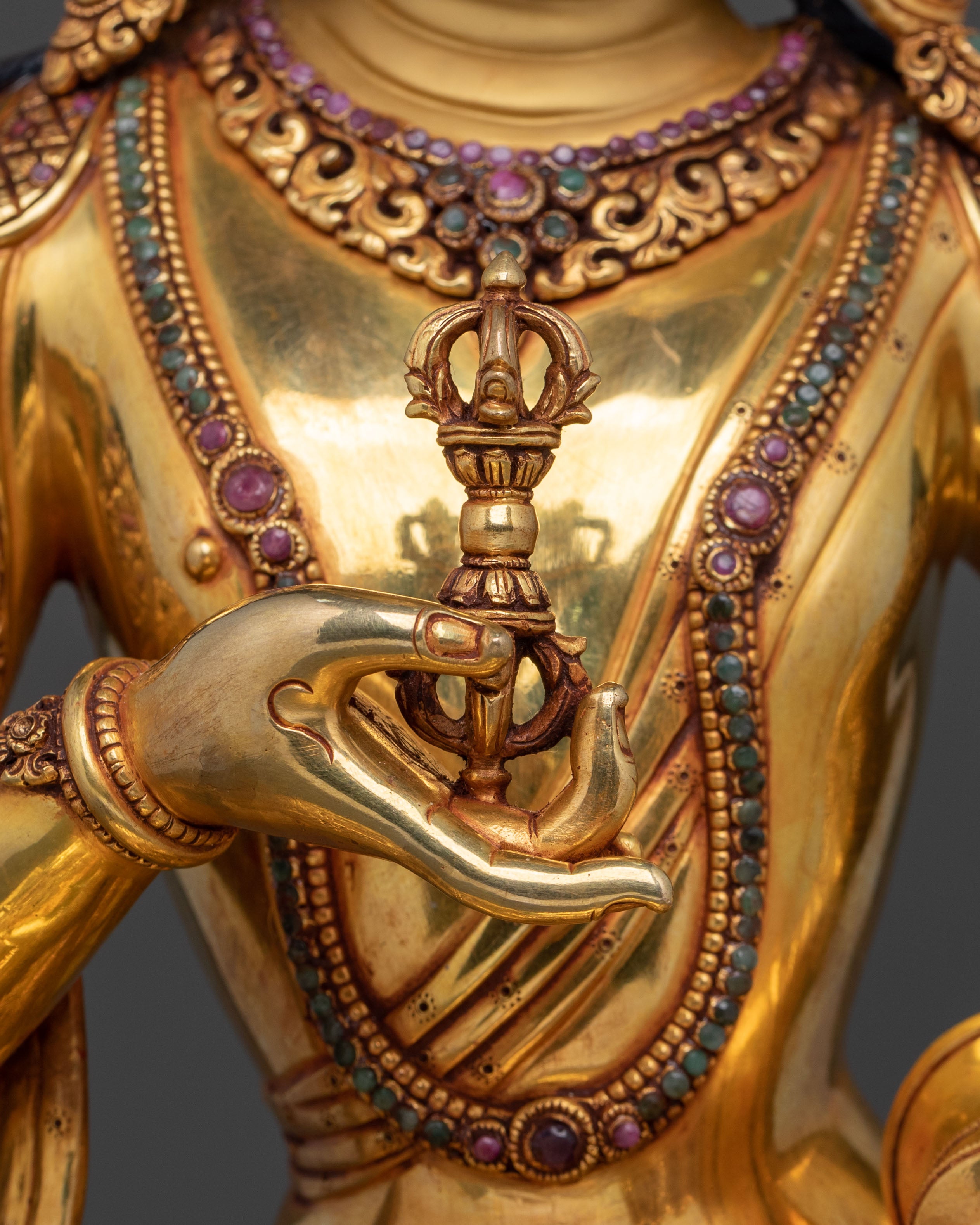 Vajrasattva: 24K Gold Gilded Copper Statue