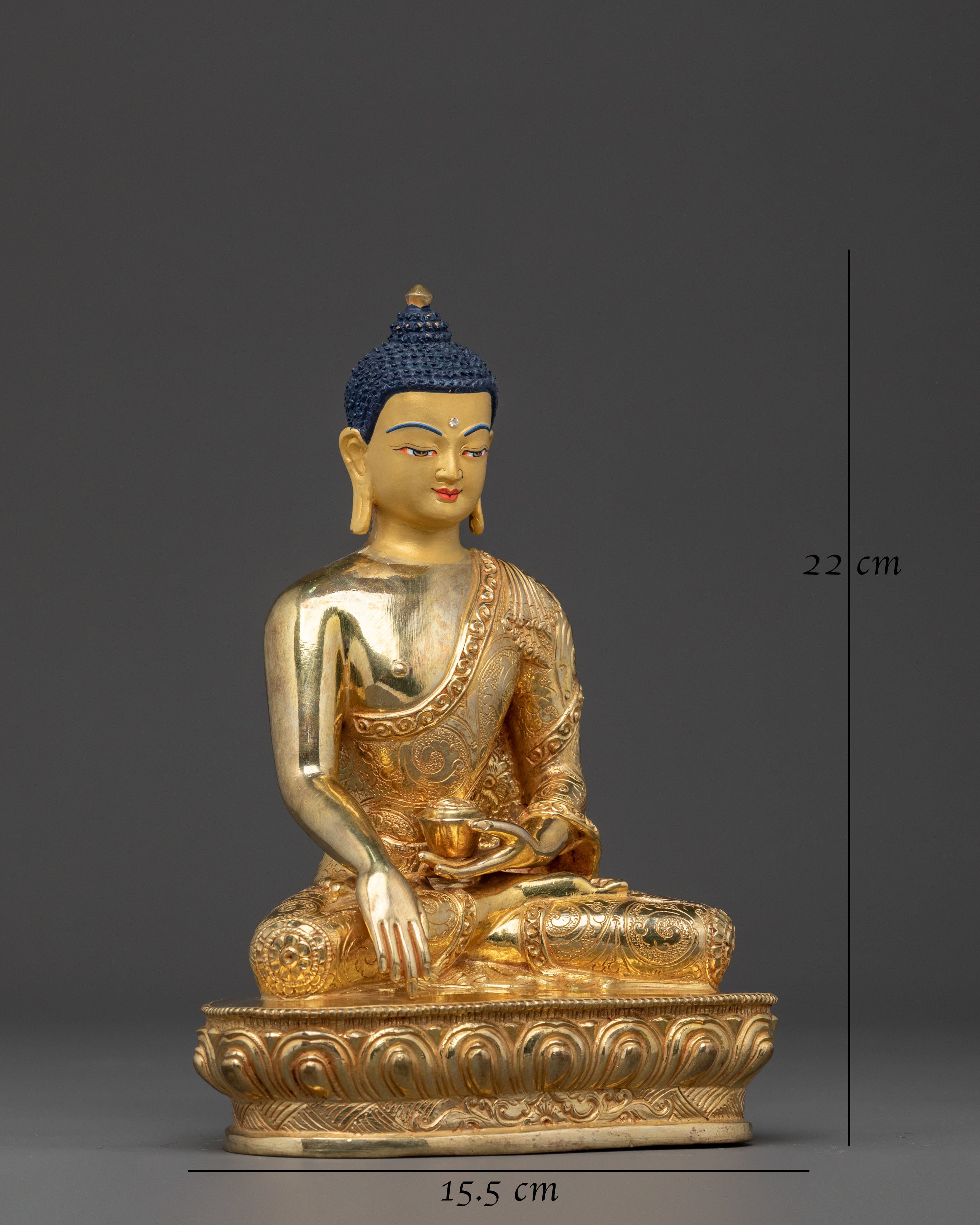 Sacred Shakyamuni Buddha Statue | 24K Gold Gilded