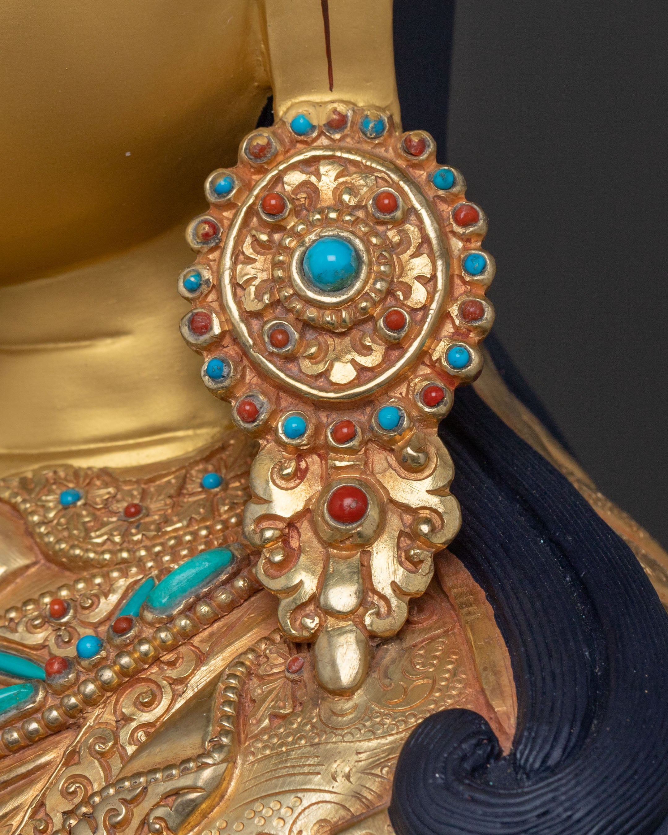 A Majestic Guru Rinpoche Handcrafted Statue