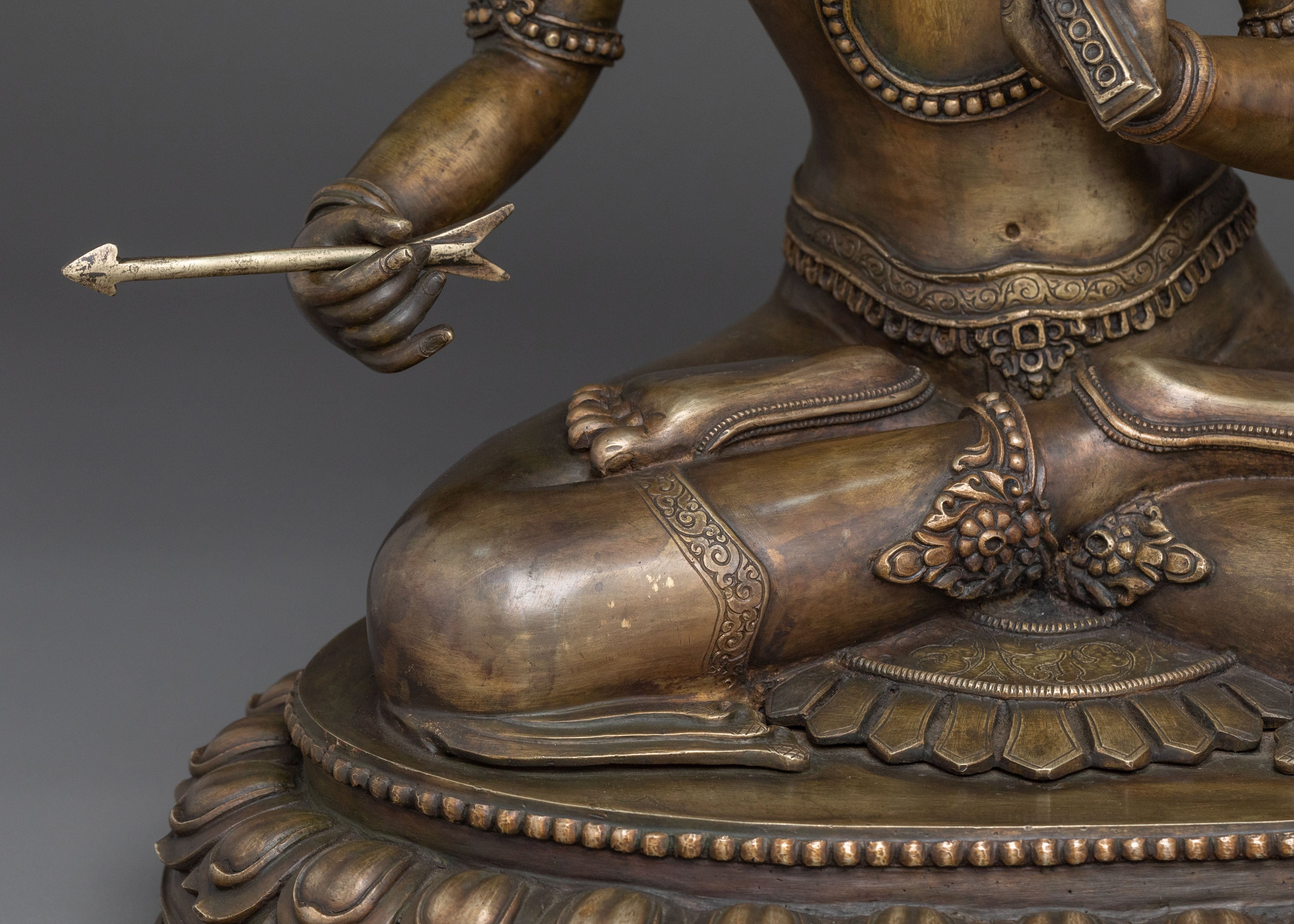 Maha Manjushri and Green Tara Statue Set | Altar Decor