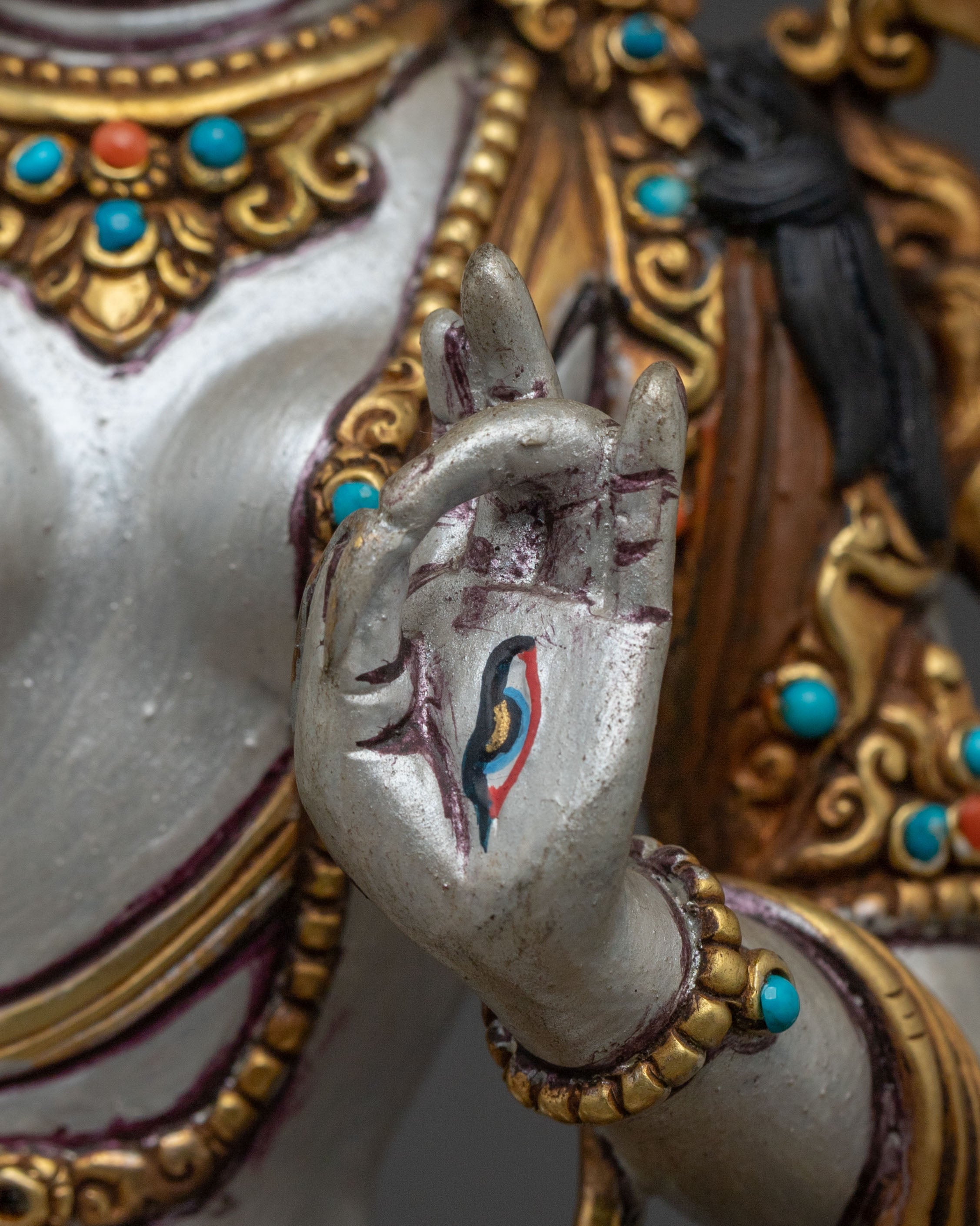 Authentic Tibetan White Tara Sculpture | Home Decor