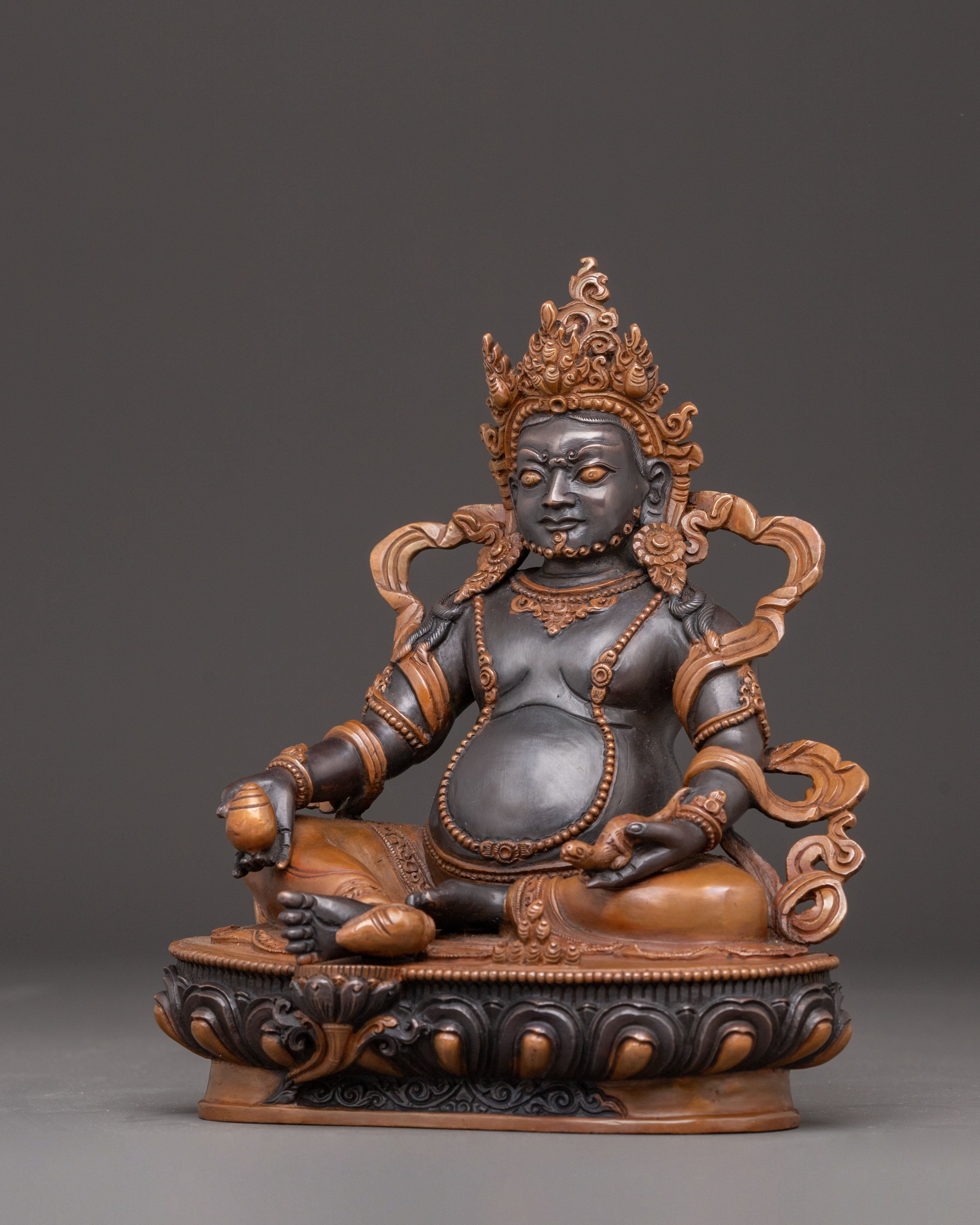 Dzambhala Statue of Wealth and Power | Traditional Buddhist Wealth Deity