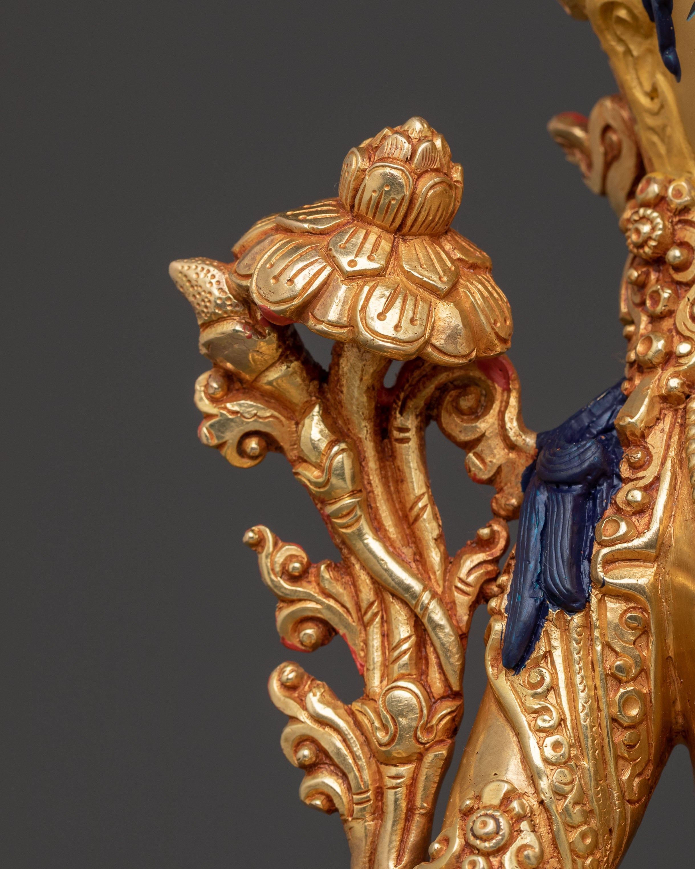 Green Tara Swift Liberator Statue – Radiant 24K Gilded Copper