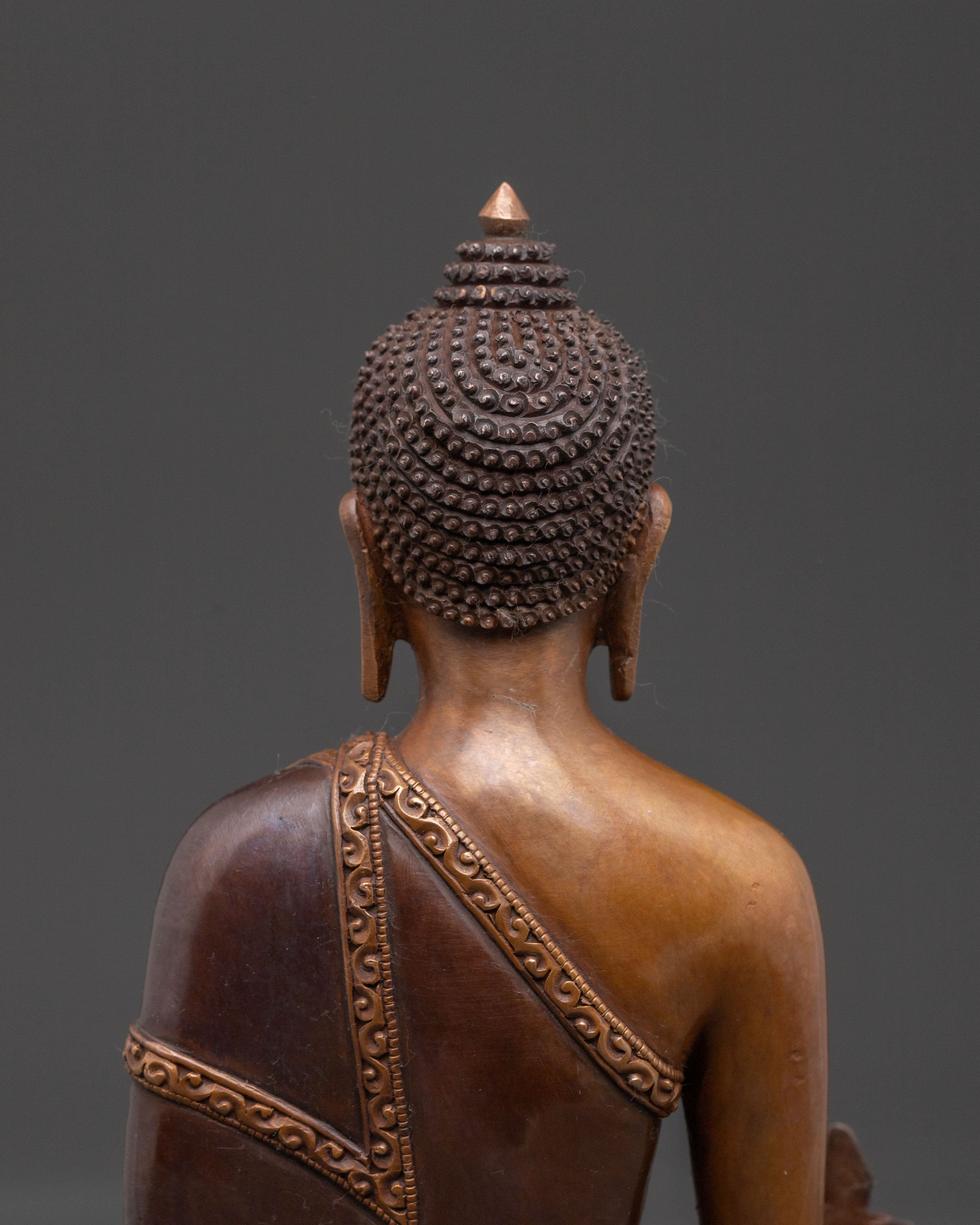 Medicine Buddha: Handcrafted Oxidized Copper Statue