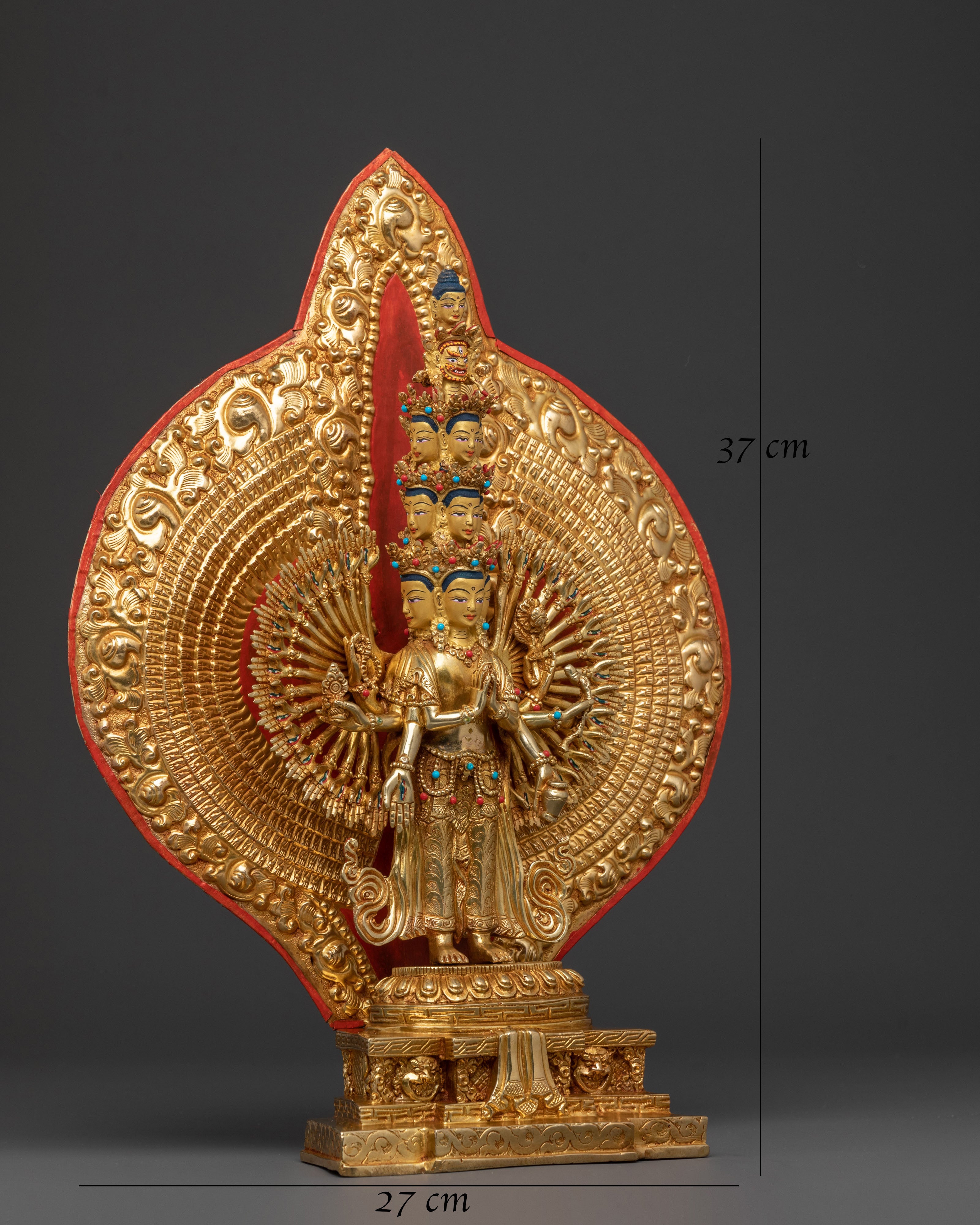 1000 Armed Chenrezig Statue | 24K Gold Gilded Icon
