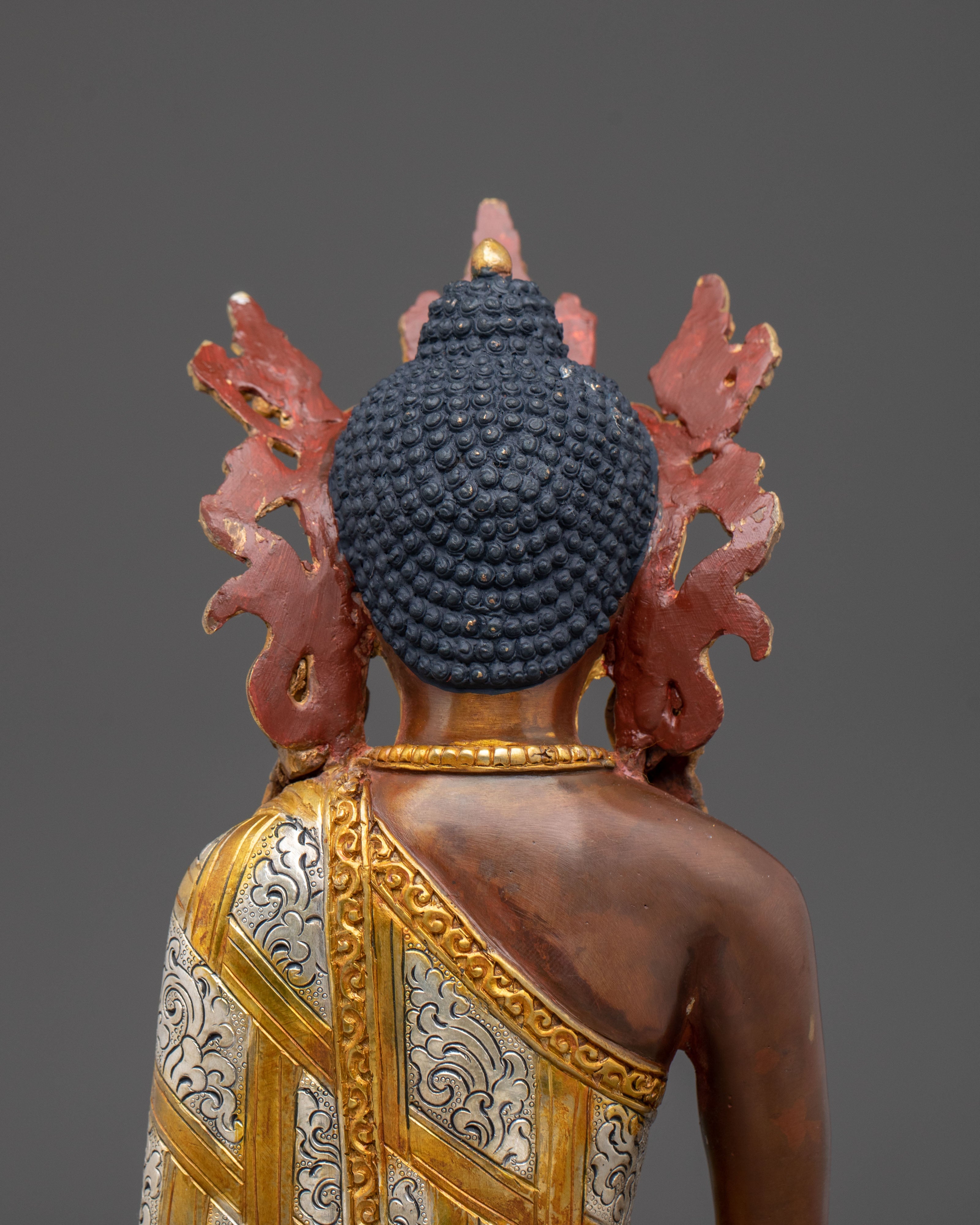 Siddhartha Gautama Statue wearing Crown | Gold Coated Figurine