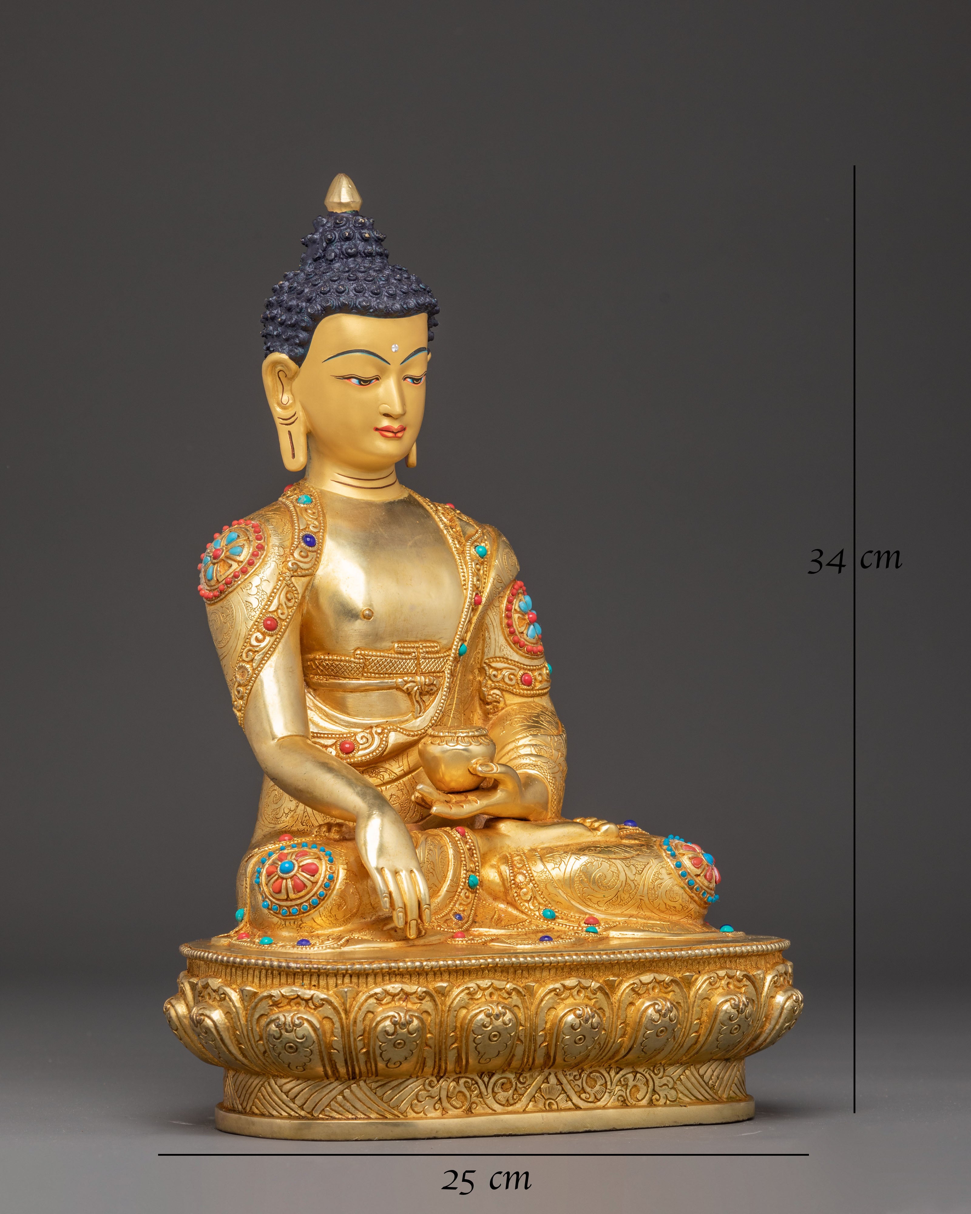 Golden Shakyamuni Buddha Handmade Statue | Gautama Buddha Art