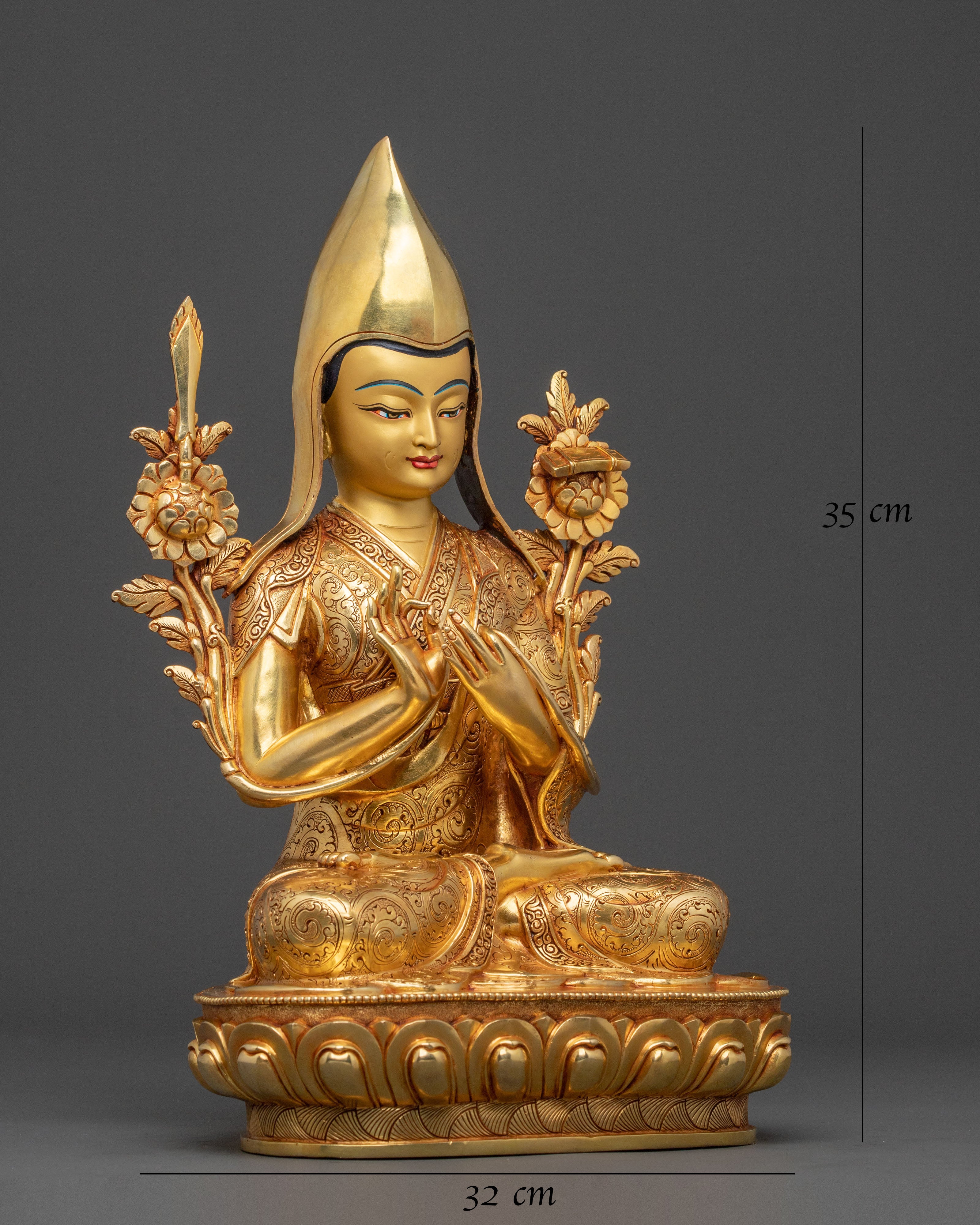 Tsongkhapa Handcrafted Sculpture | Symbol of Wisdom