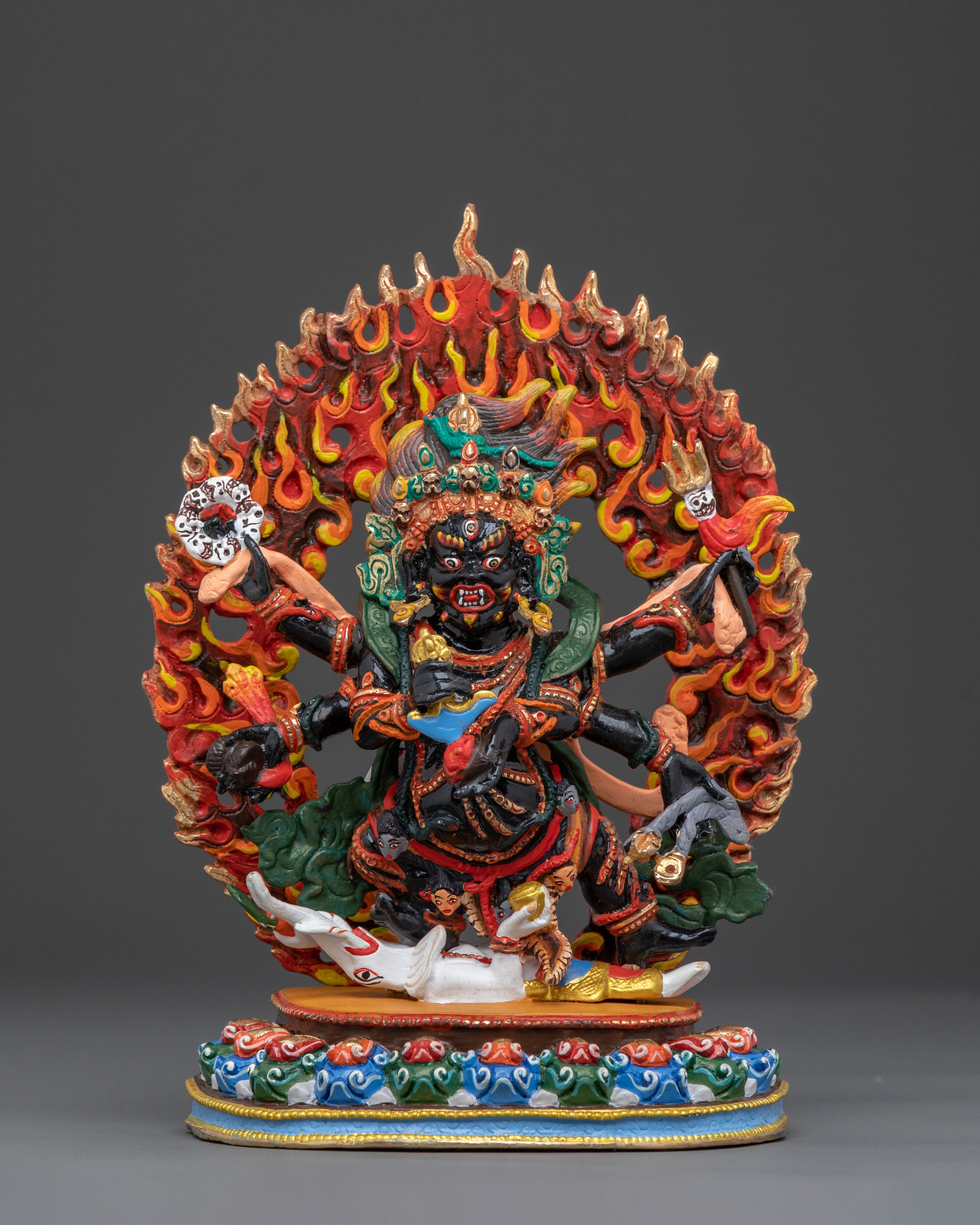 Sacred Statue of Six-Armed Mahakala: Fierce Protector