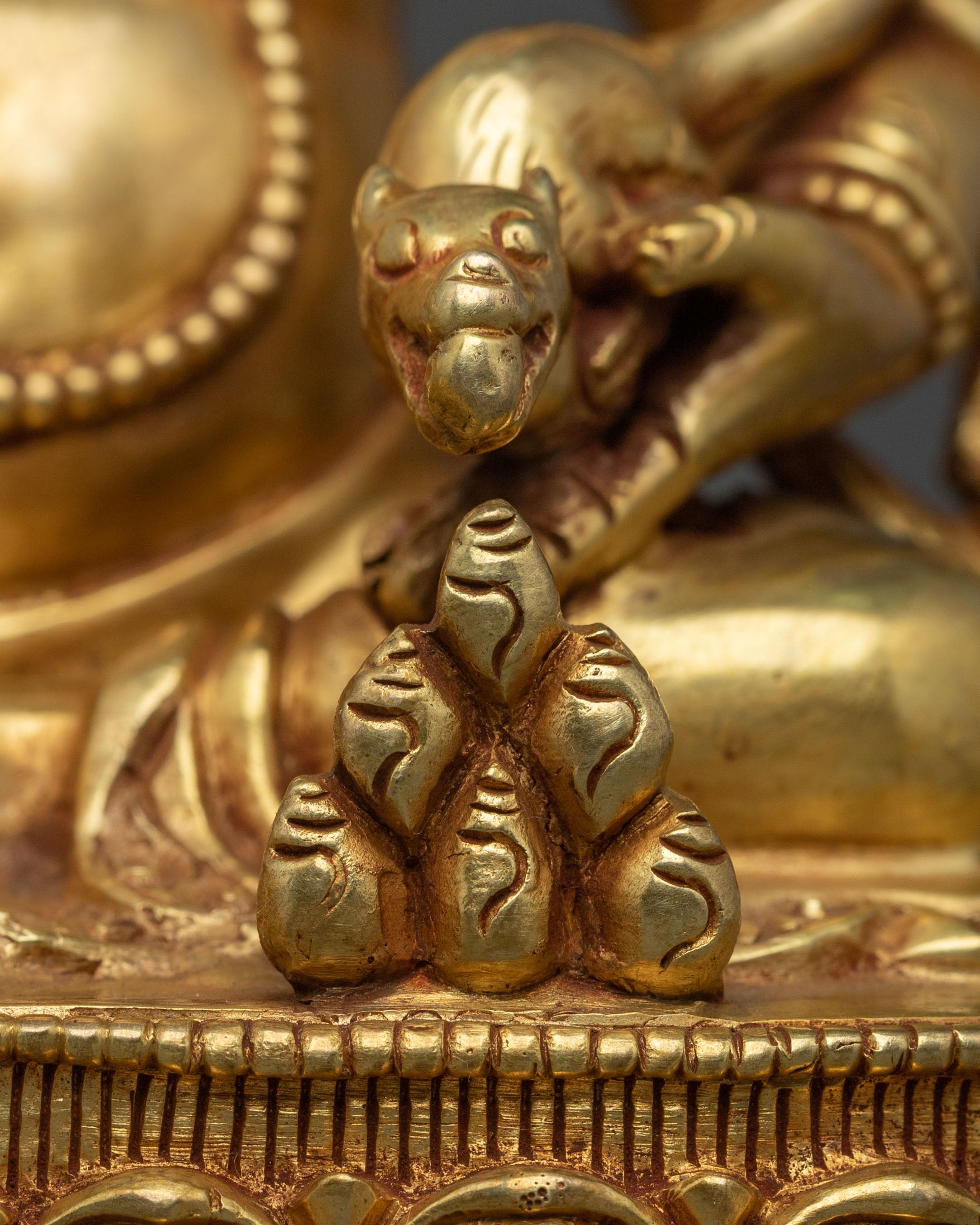 Dzambhala Fire Gold Gilded Statue | Wealth God
