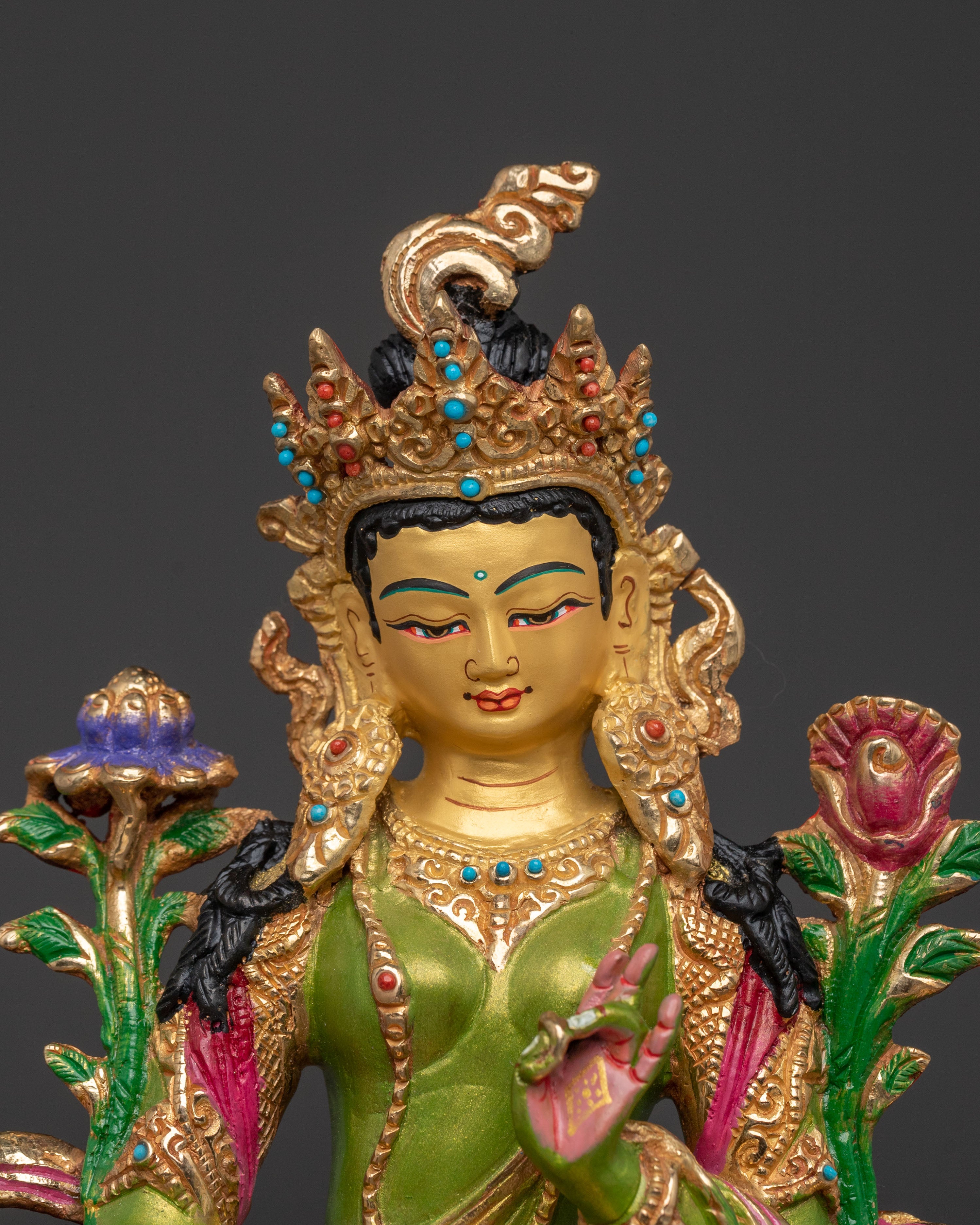 Green Tara Sadhana Statue | Tibetan Buddhist Goddess