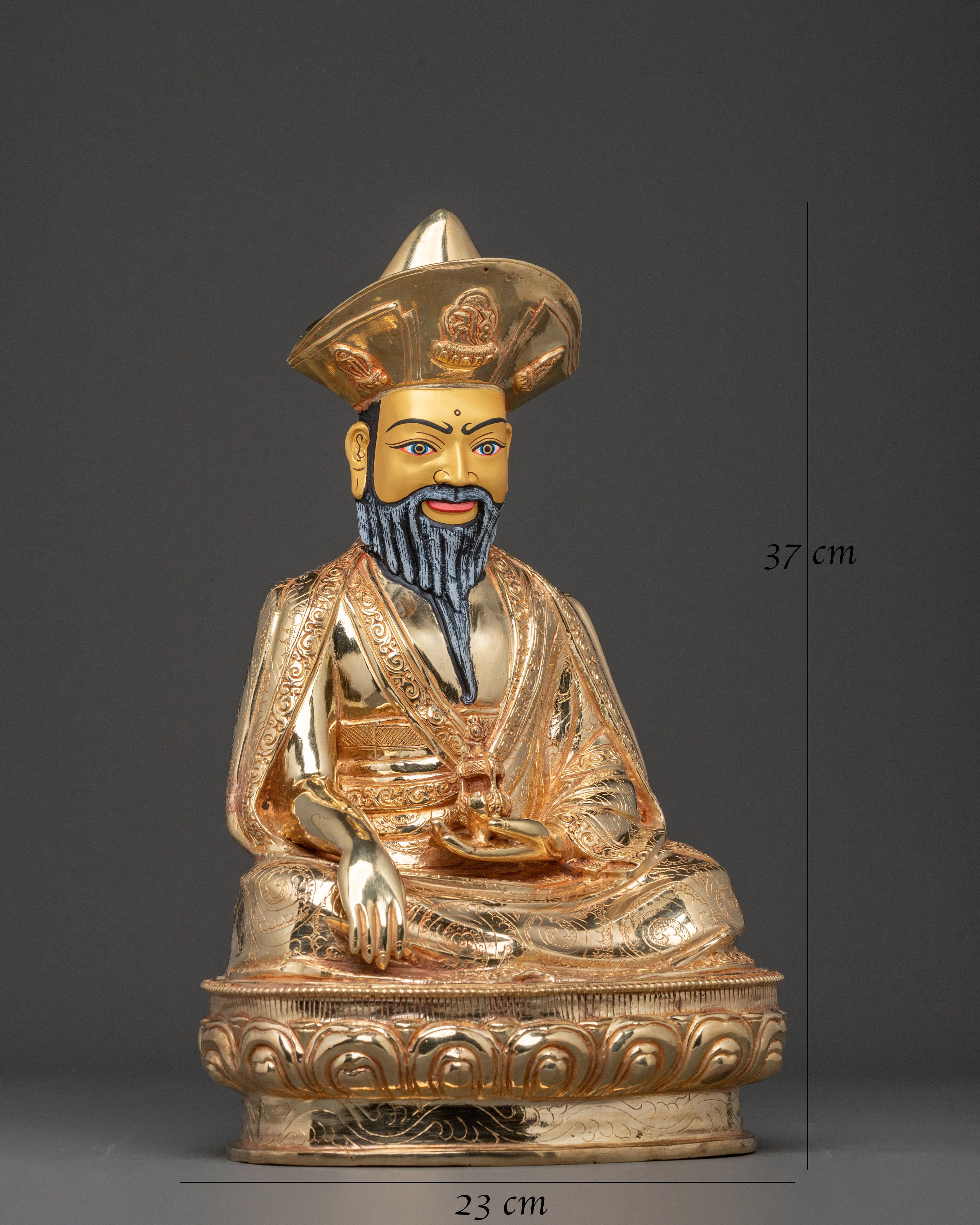 Blessing Guru Shapdum Sculpture | Golden Figurine