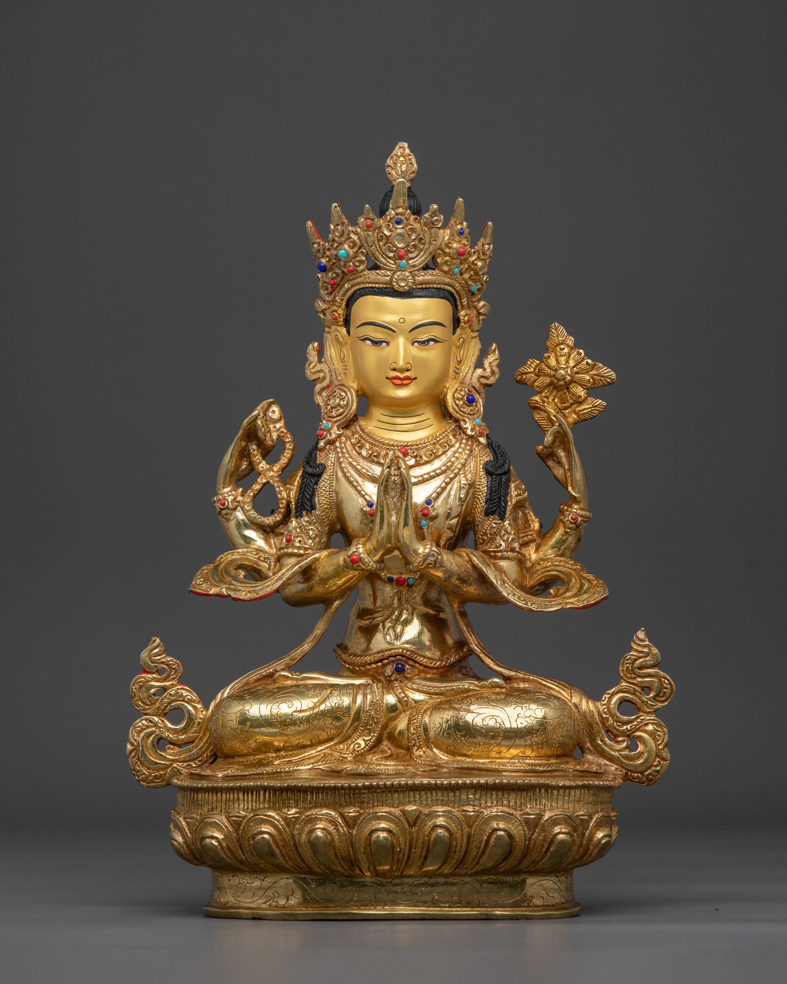 Four Armed Chenrezig Sculpture | Home Decor