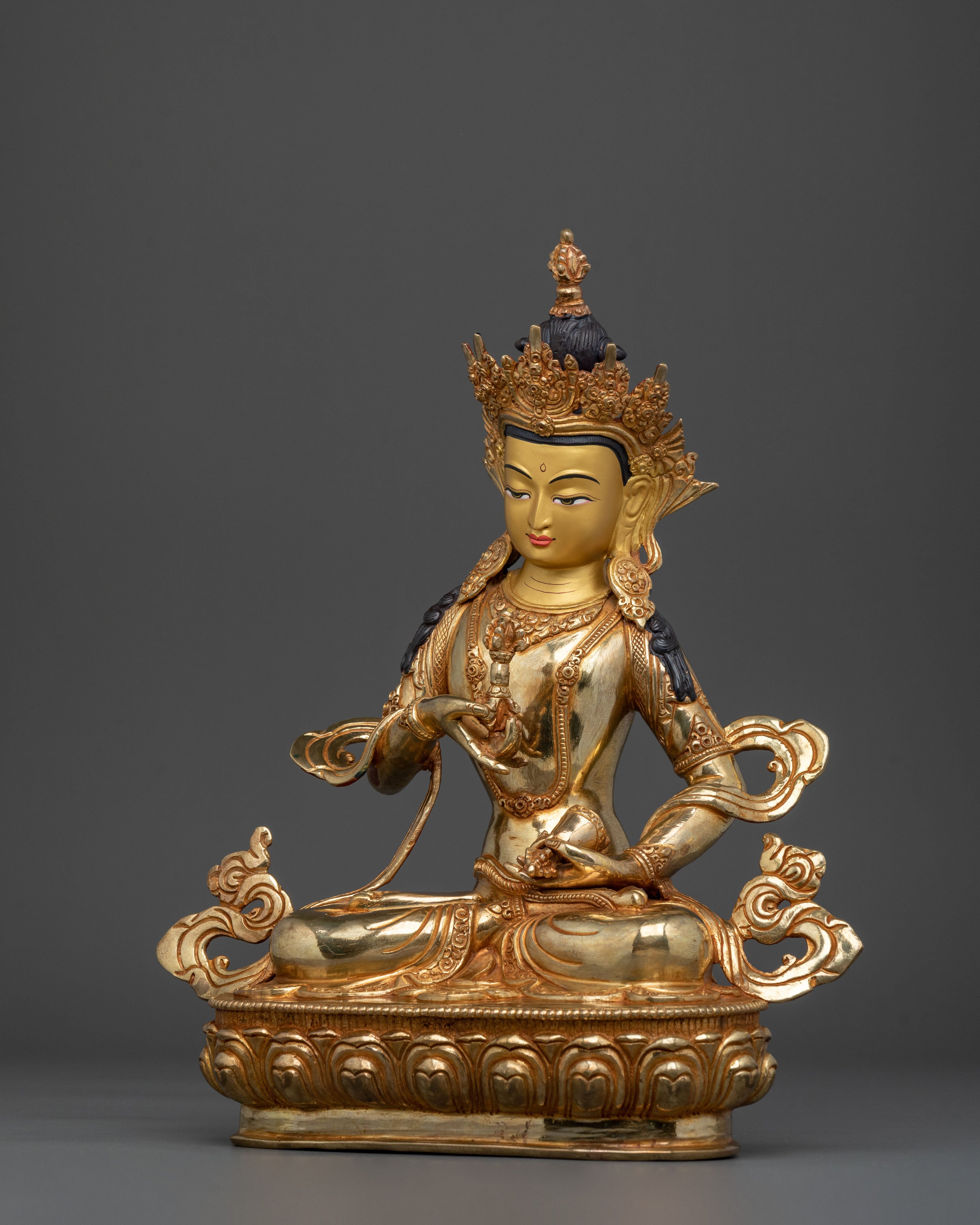 Tibetan Vajrasattva Meditation Statue | 24K Gold Gilded