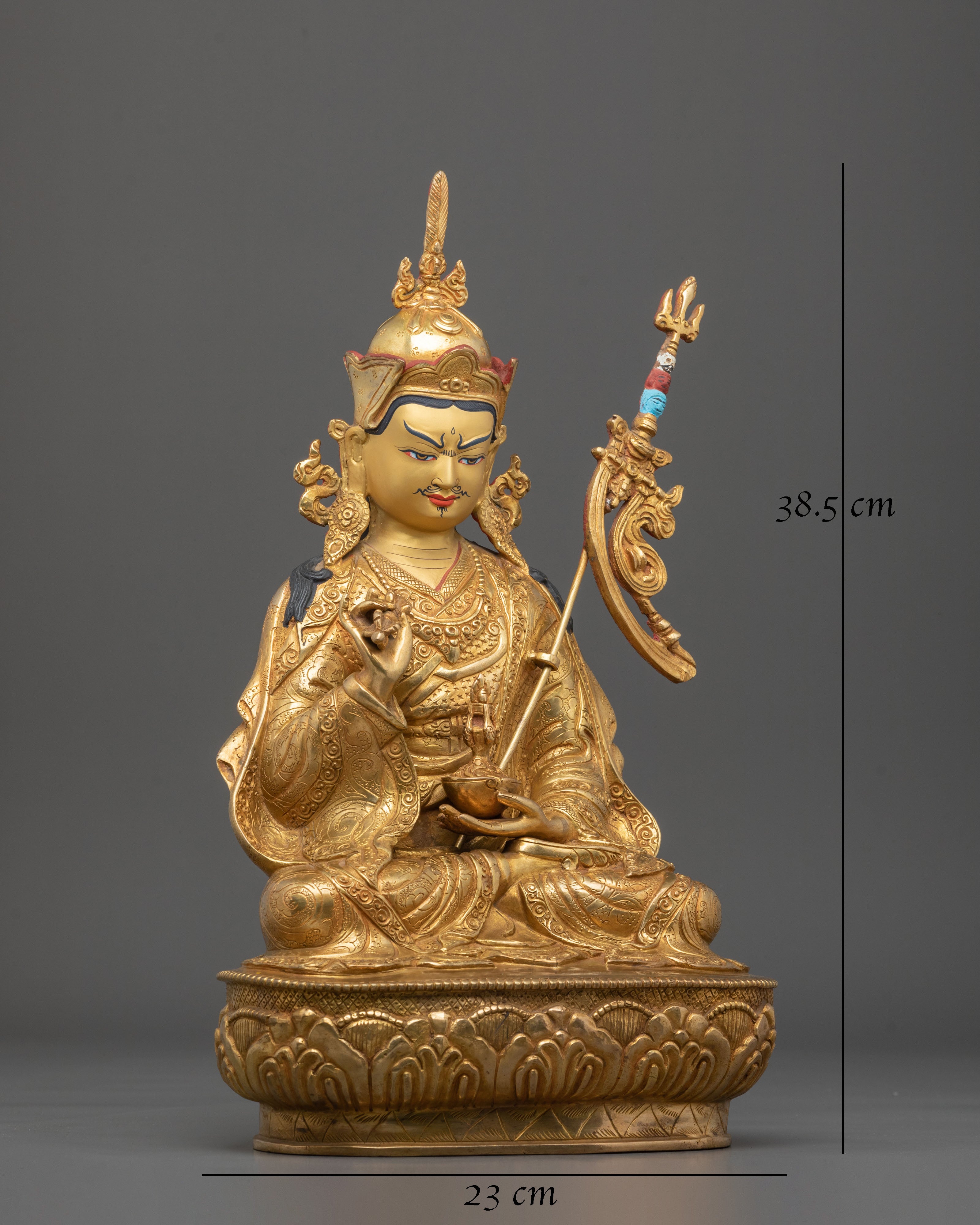 Guru Tsokye Dorje Dharma Teacher Statue | 24K Gold Gilded