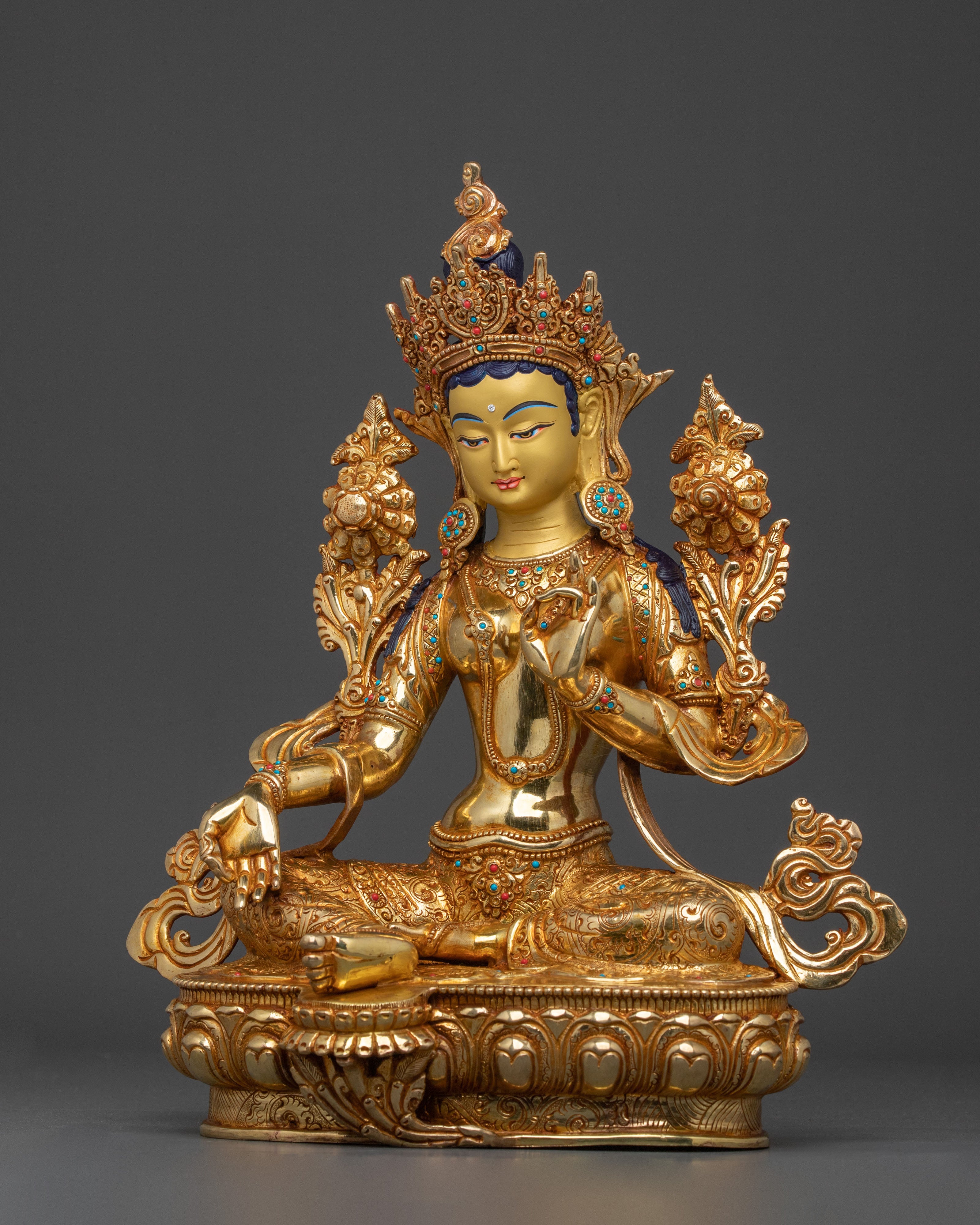 Green Tara Prayer Altar Statue | Goddess of Compassion