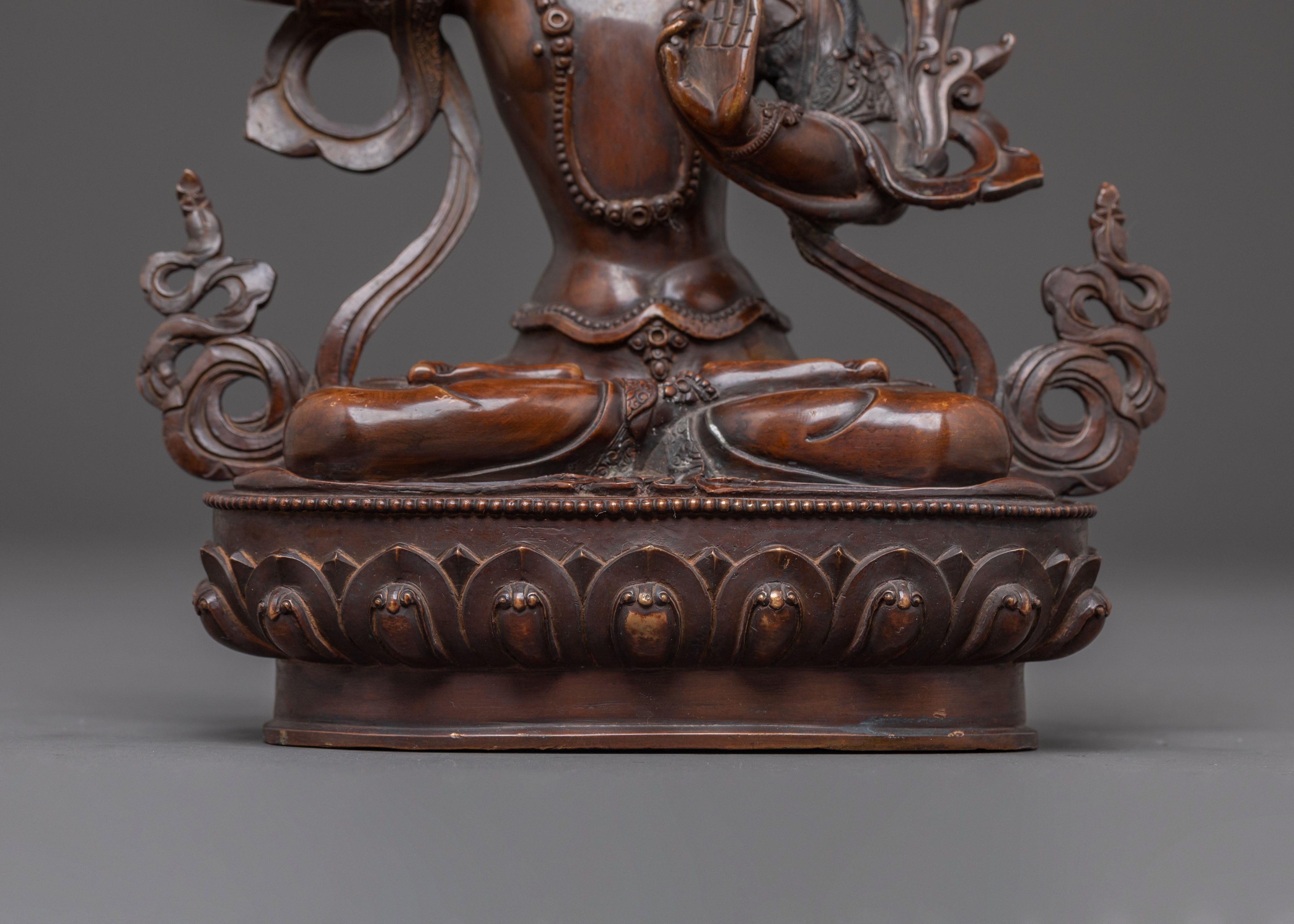 Handcrafted Manjushri Statue of Power and Wisdom