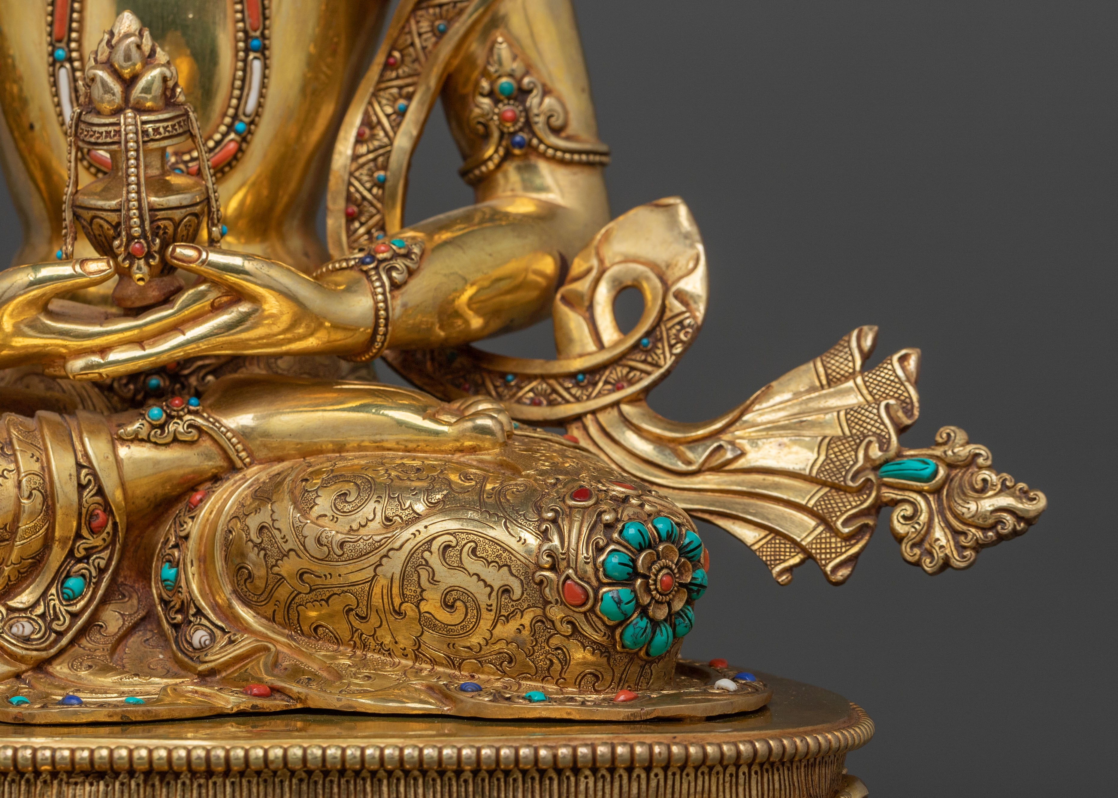 Handcrafted Copper Amitayus Statue | Buddha of Long Life and Healing
