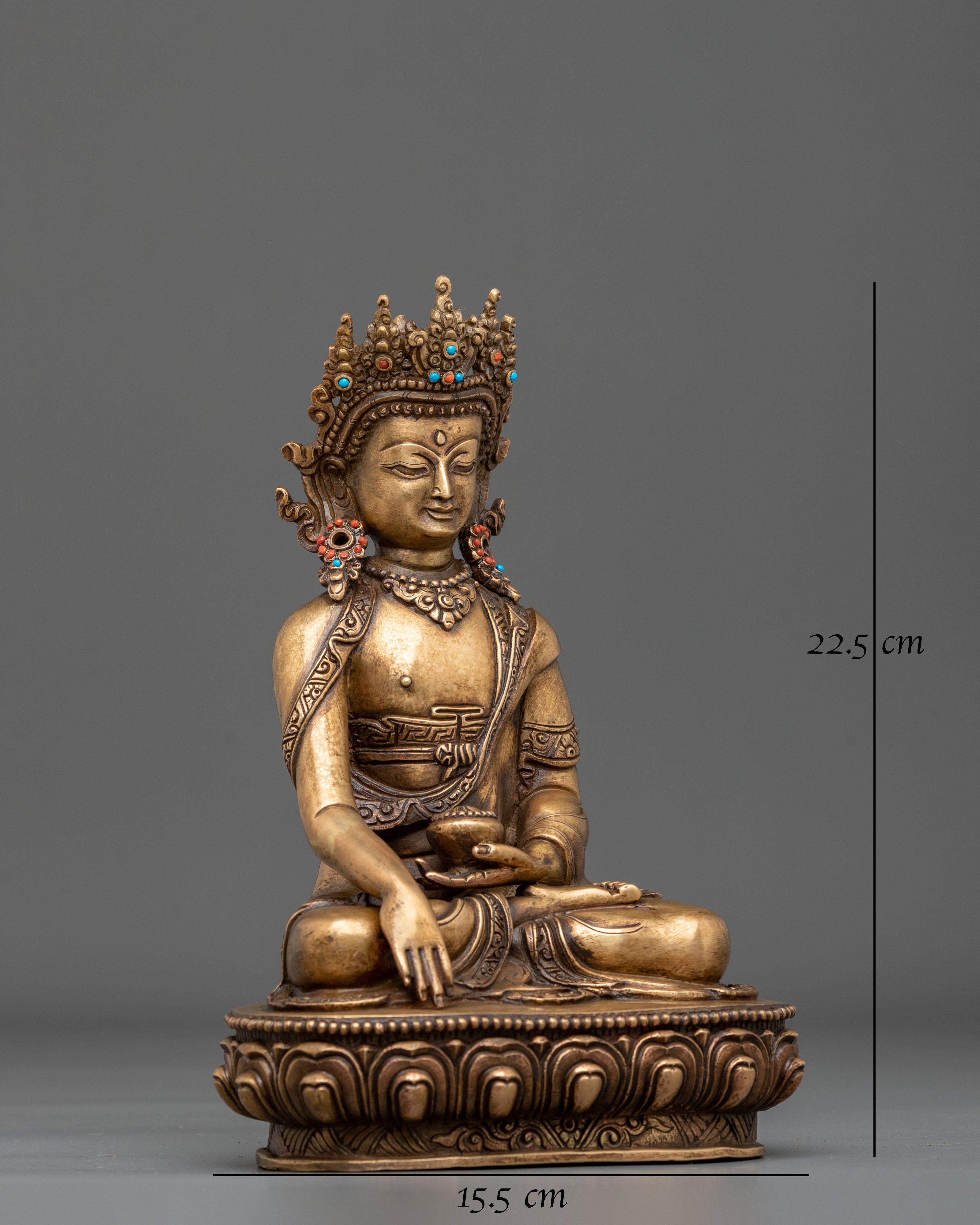 Crown Shakyamuni Buddha Altar Decoration Statue | Buddhist Altar Decoration
