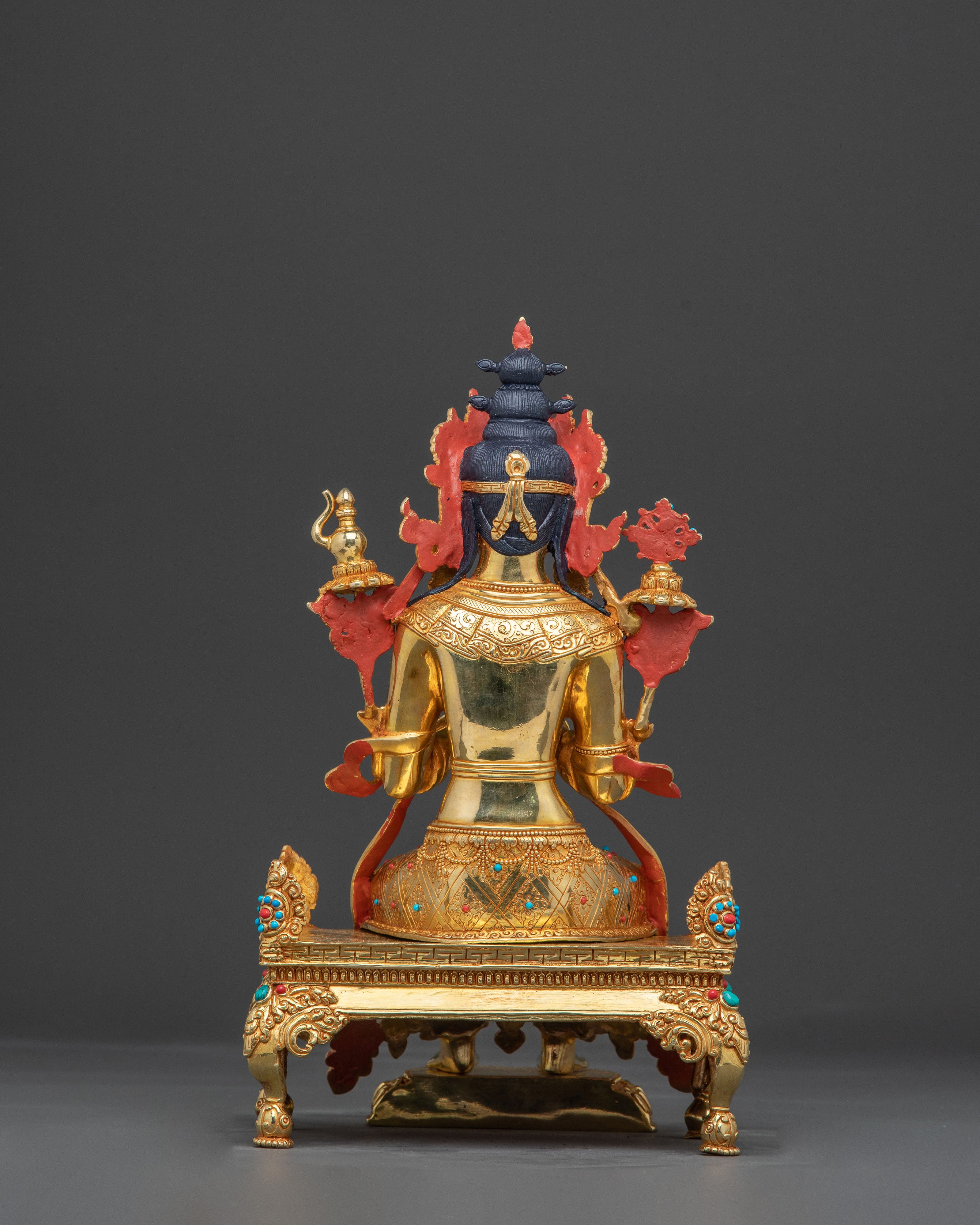 Maitreya Buddha 24K Gold Gilded Copper Statue — Radiant Future Buddha