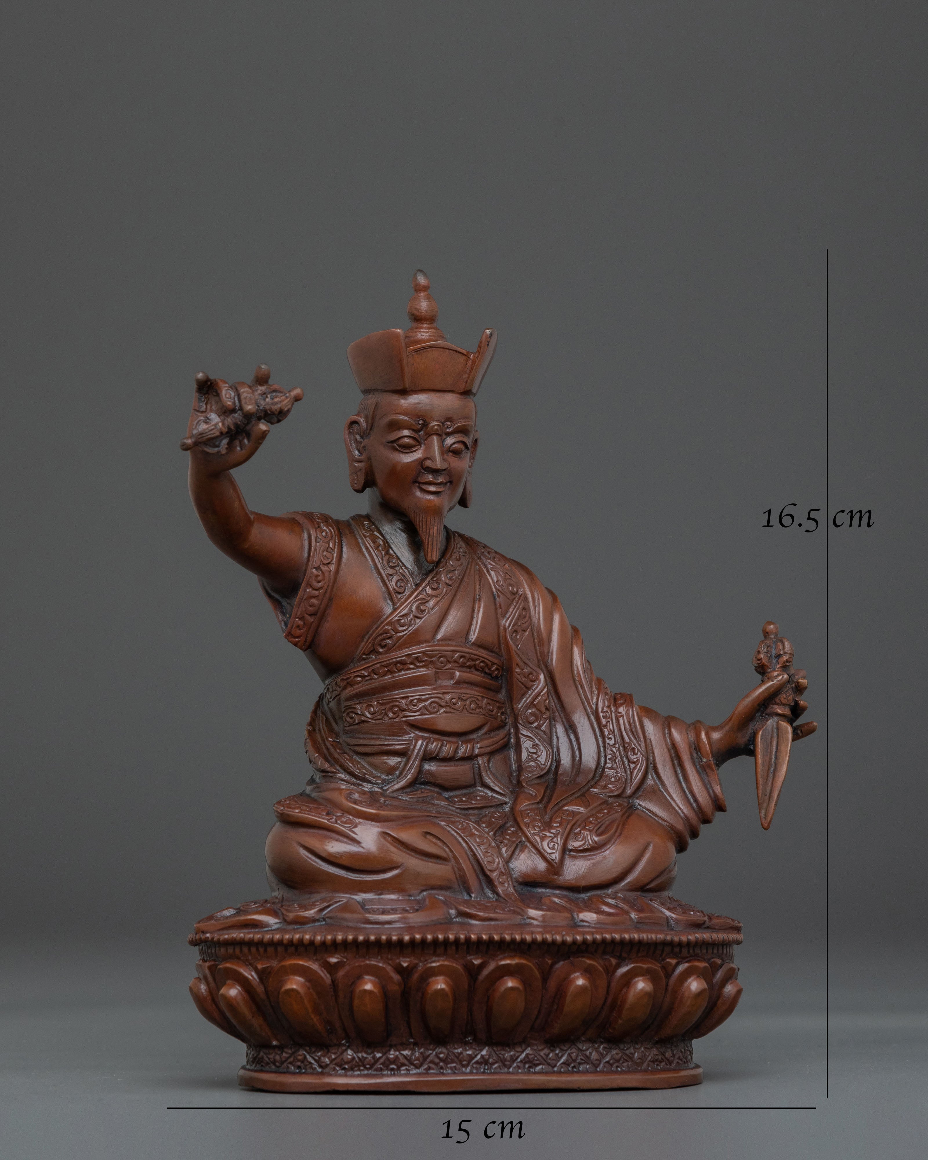 Karmapa Oxidized Copper Statue | Buddhist Altar Decor