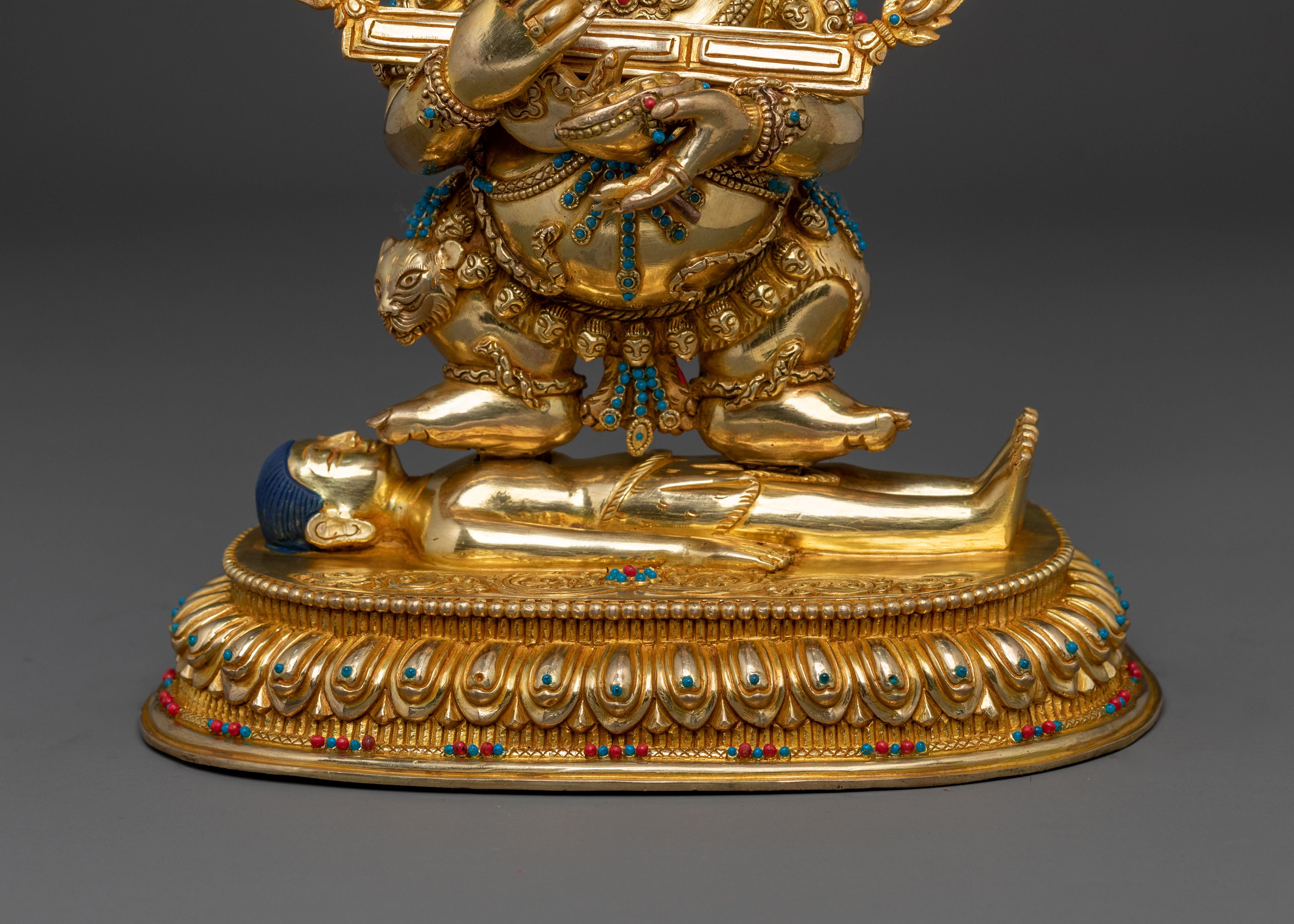 Buddhist Shakya Mahakala Statue | 24K Gold Gilded