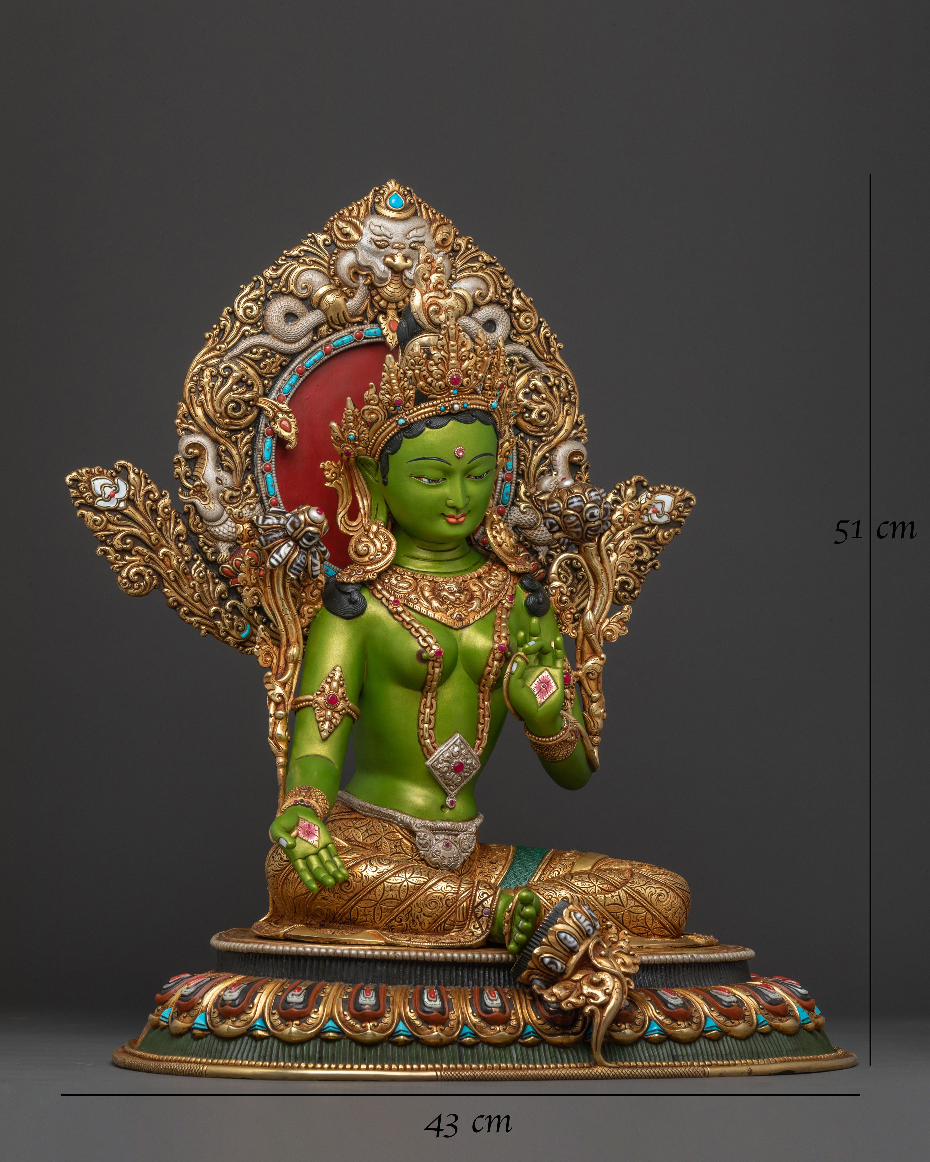 Green Tara Copper Statue | Goddess of Compassion