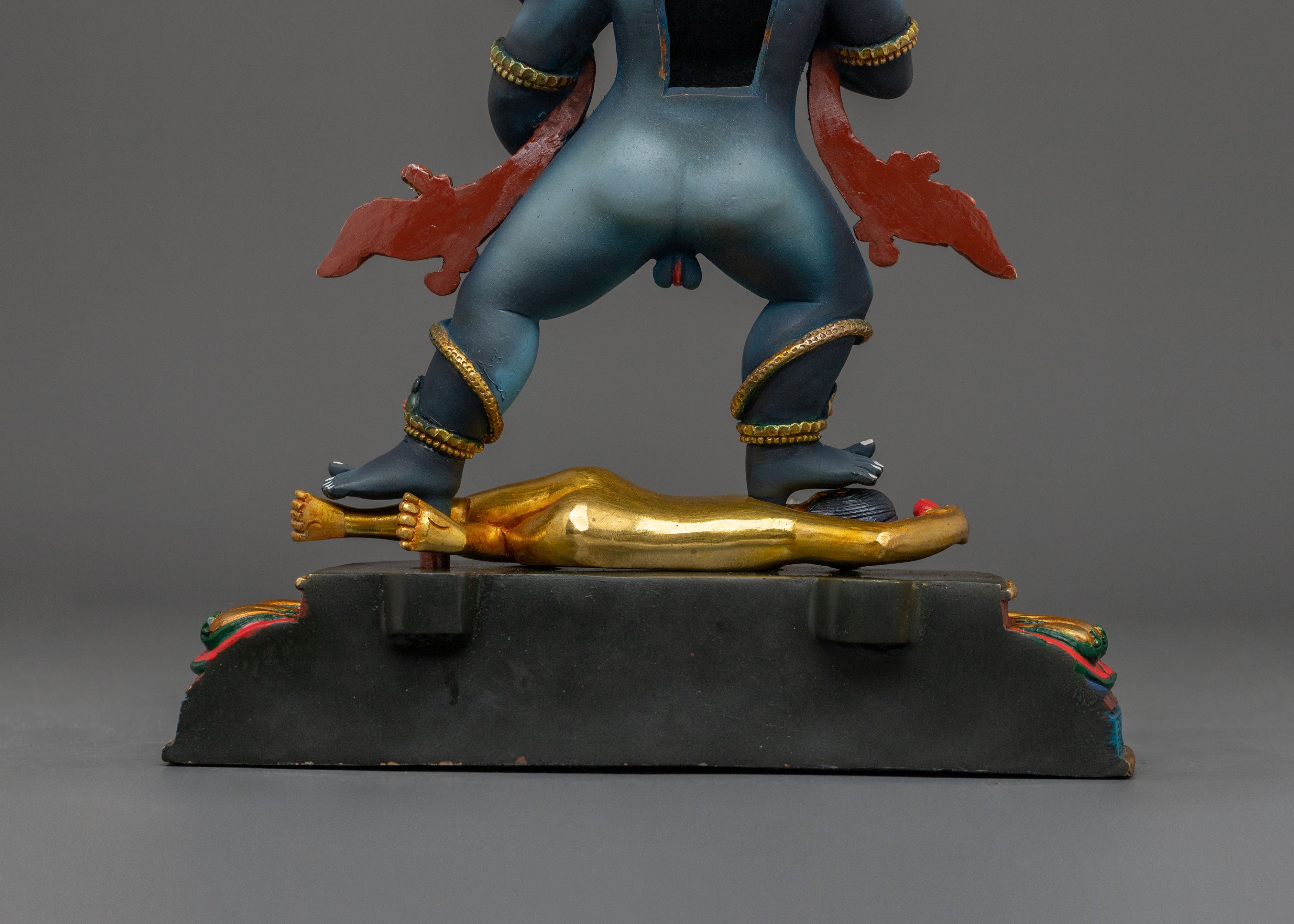 Black Dzambhala Handmade Statue |  Buddhist Protector Sculpture