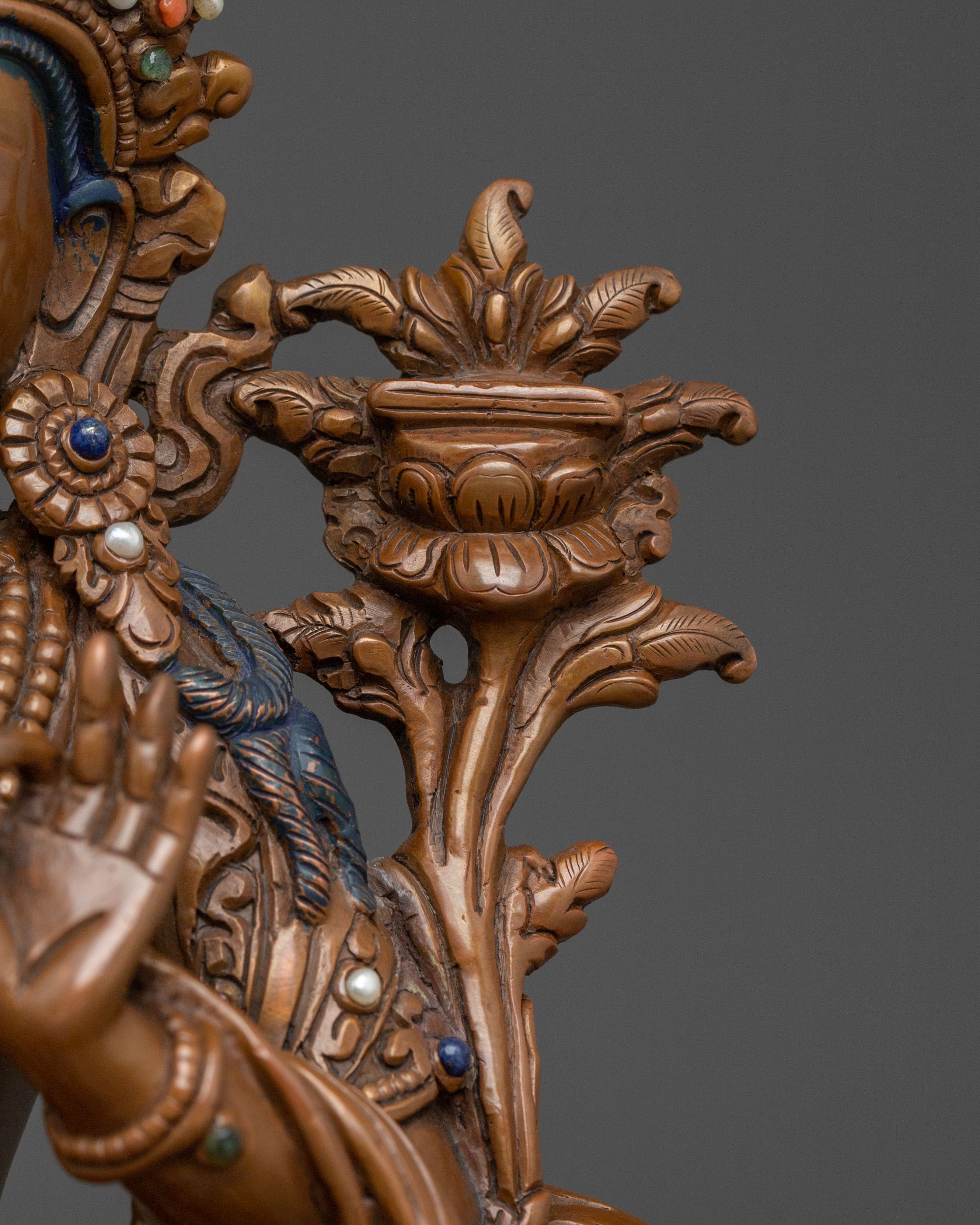 Manjughoṣa Oxidized Copper Statue | Tibetan Buddhist Deity