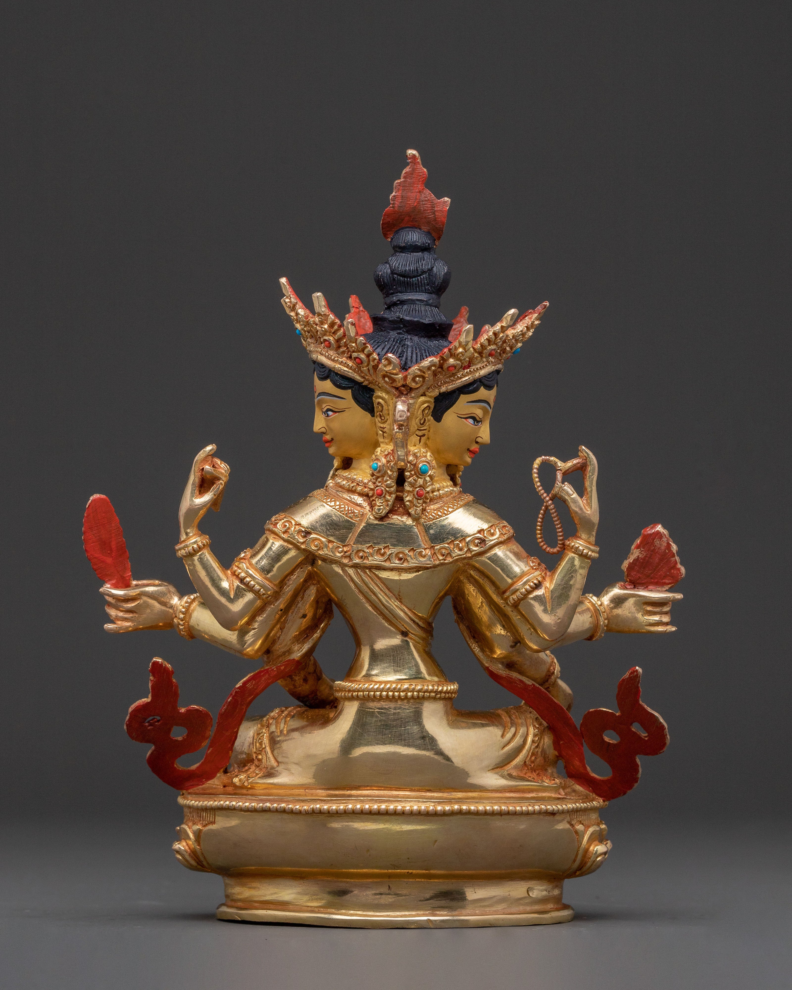 Vasudhara Goddess Statue | 24K Gold Gilded Figure