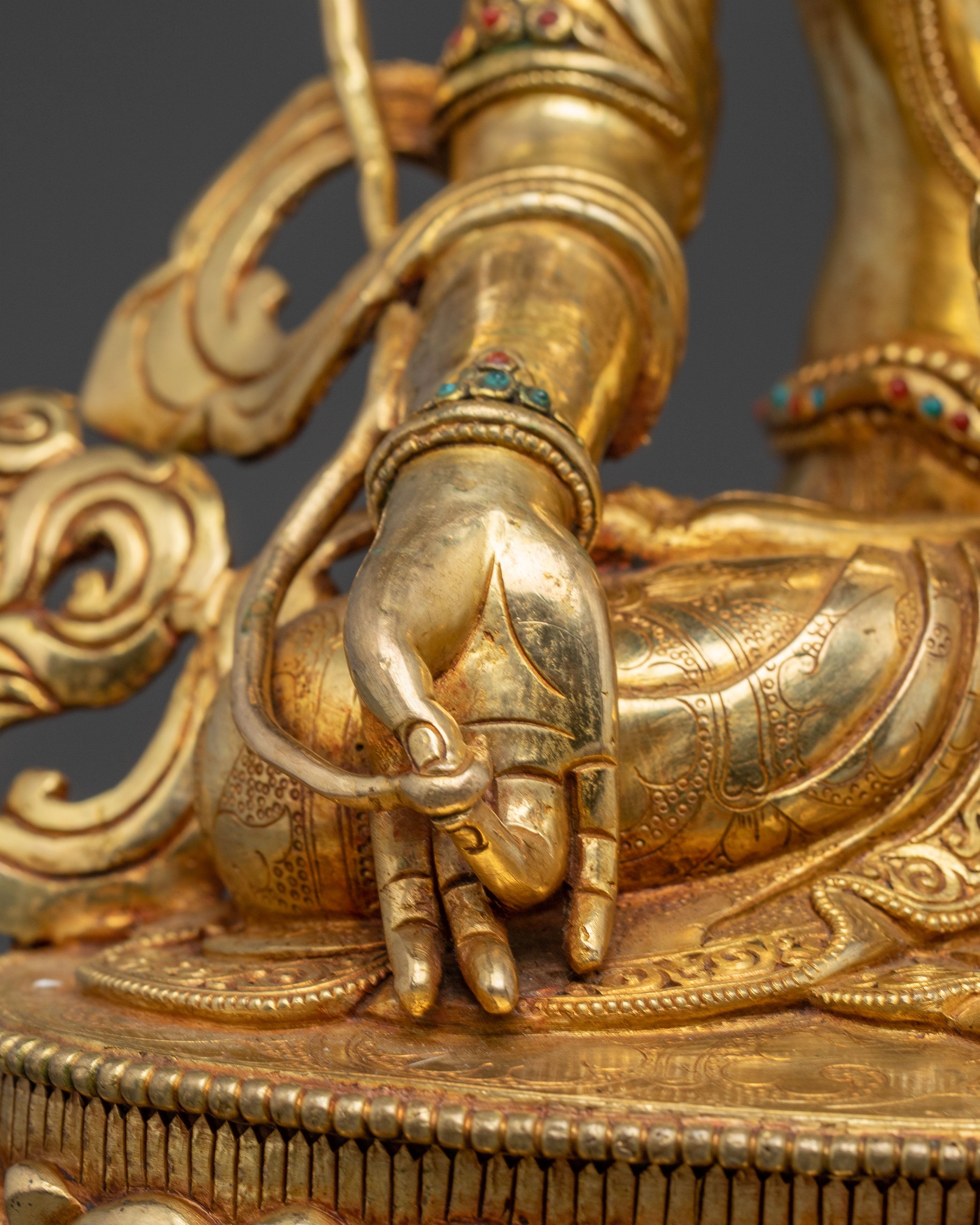 Handmade Kshitigarbha Golden Statue | Guardian of the Underworld