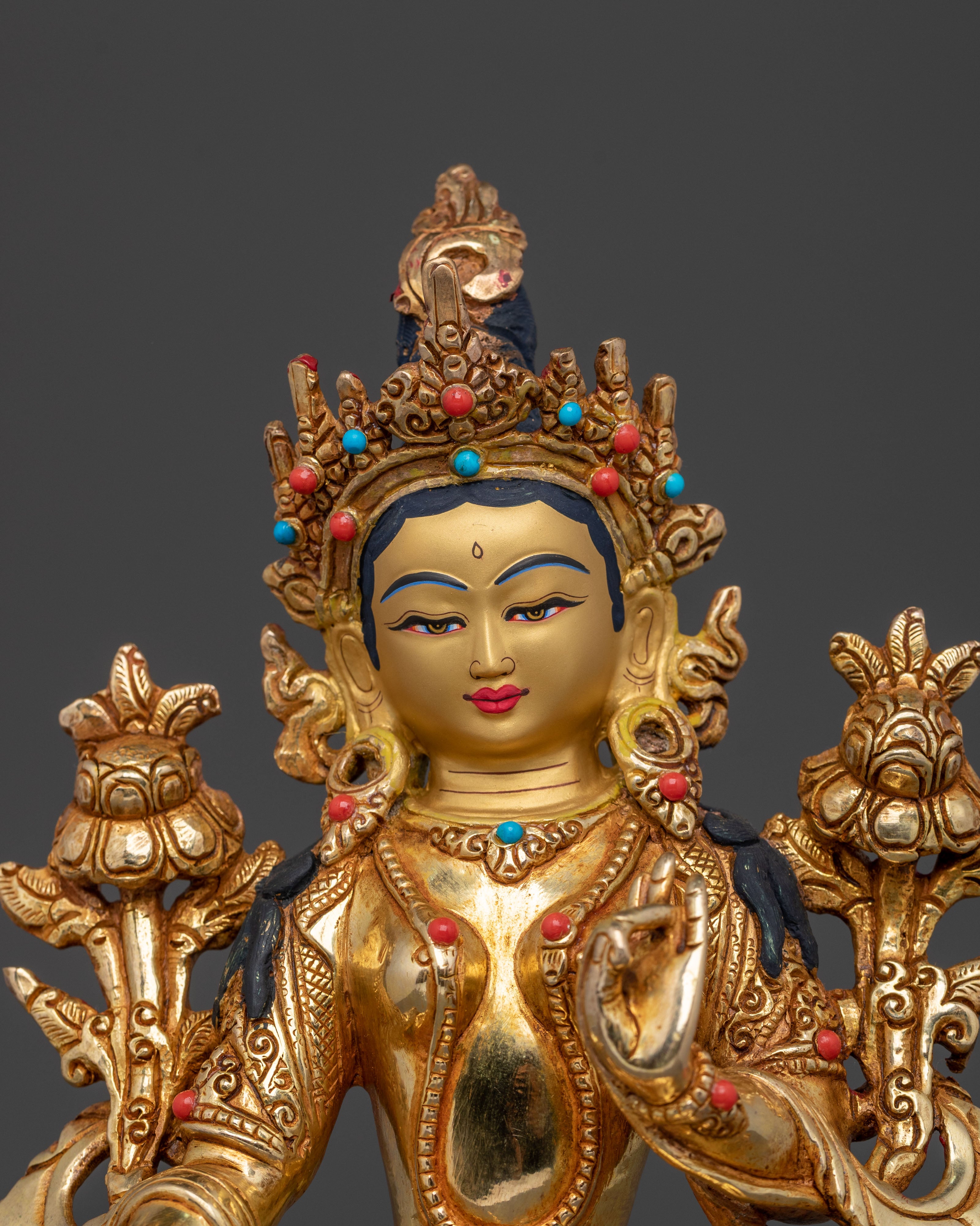 Green Tara Sacred Statue: Handcrafted in Nepal