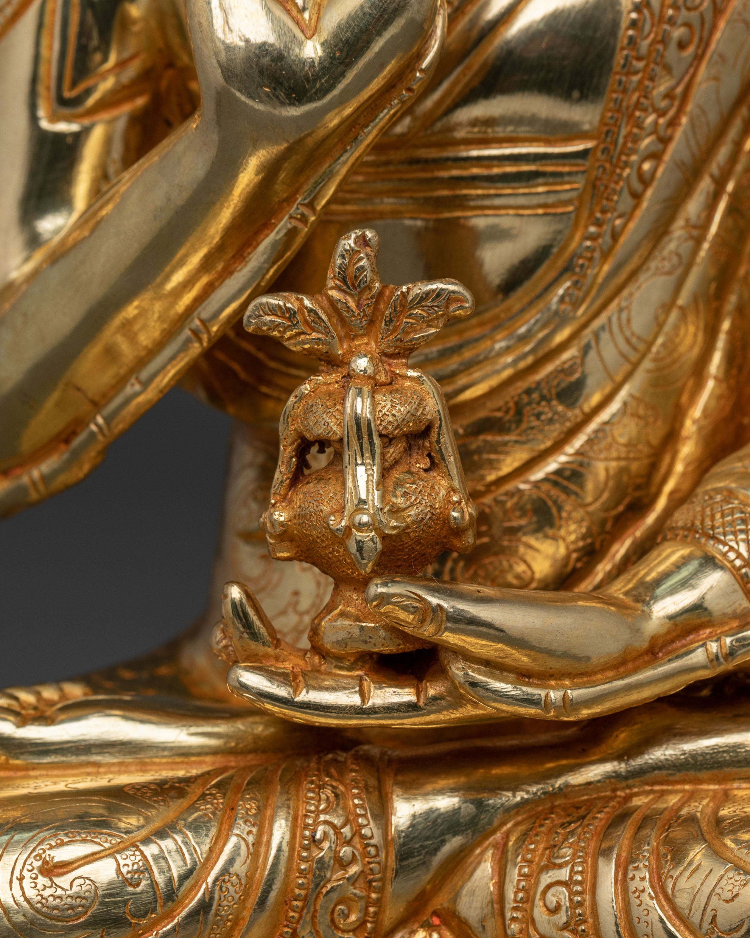 Tsongkhapa Handcrafted Statue in 24K Gold