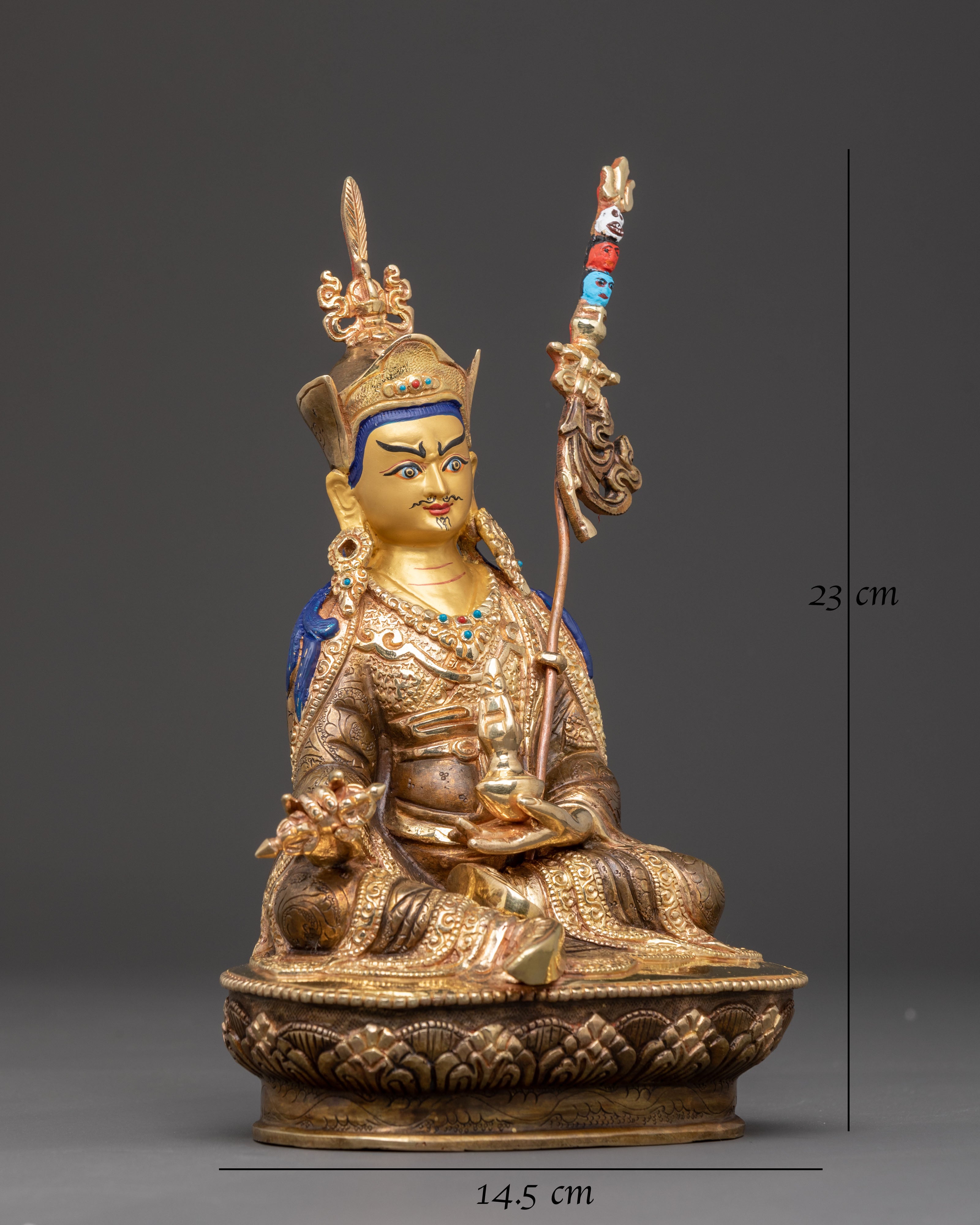 Handmade Guru Rinpoche Statue: Buddhist Vajra Master