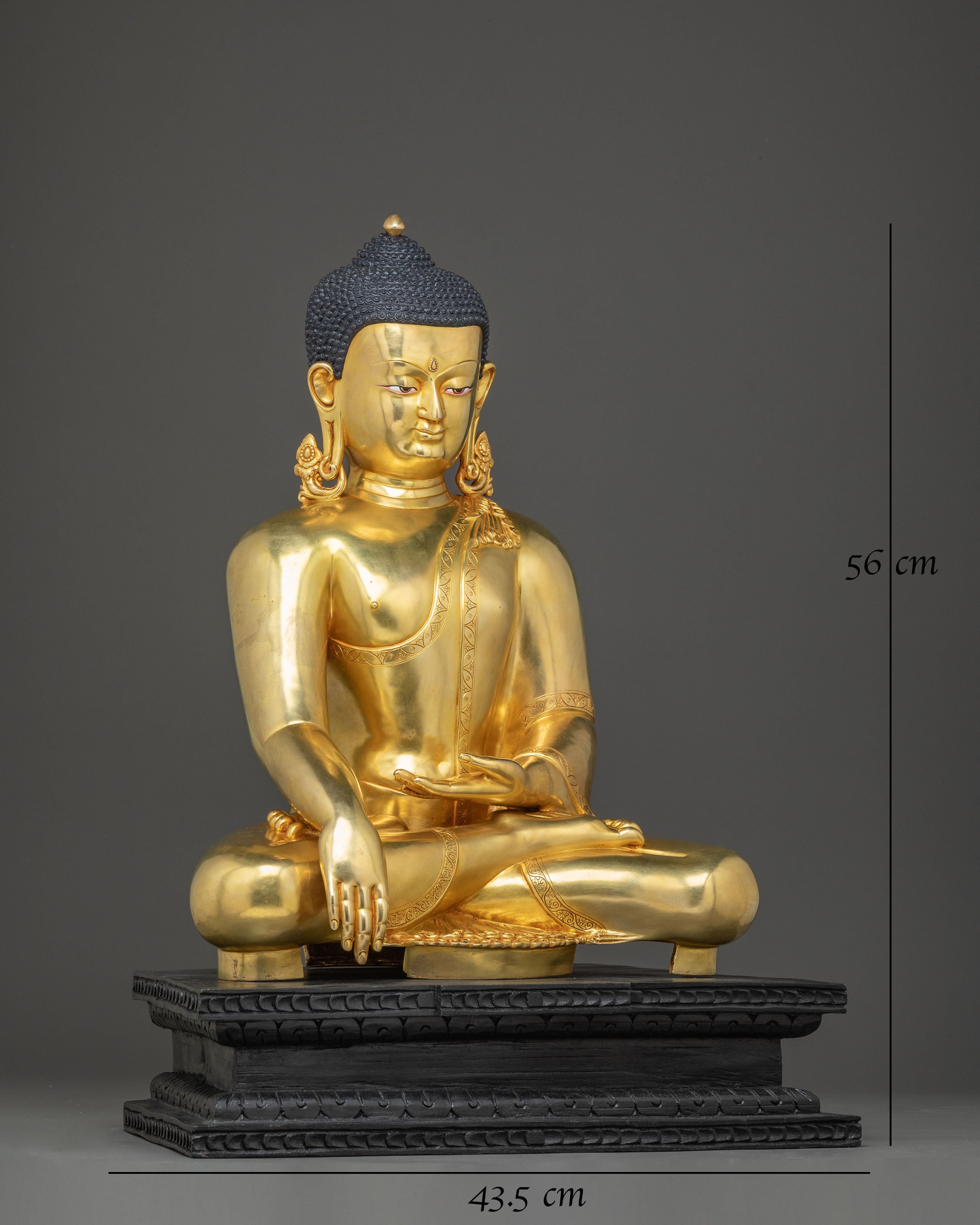 Himalayan Gautama Buddha Handmade Golden Statue | Shakyamuni Buddha Artwork
